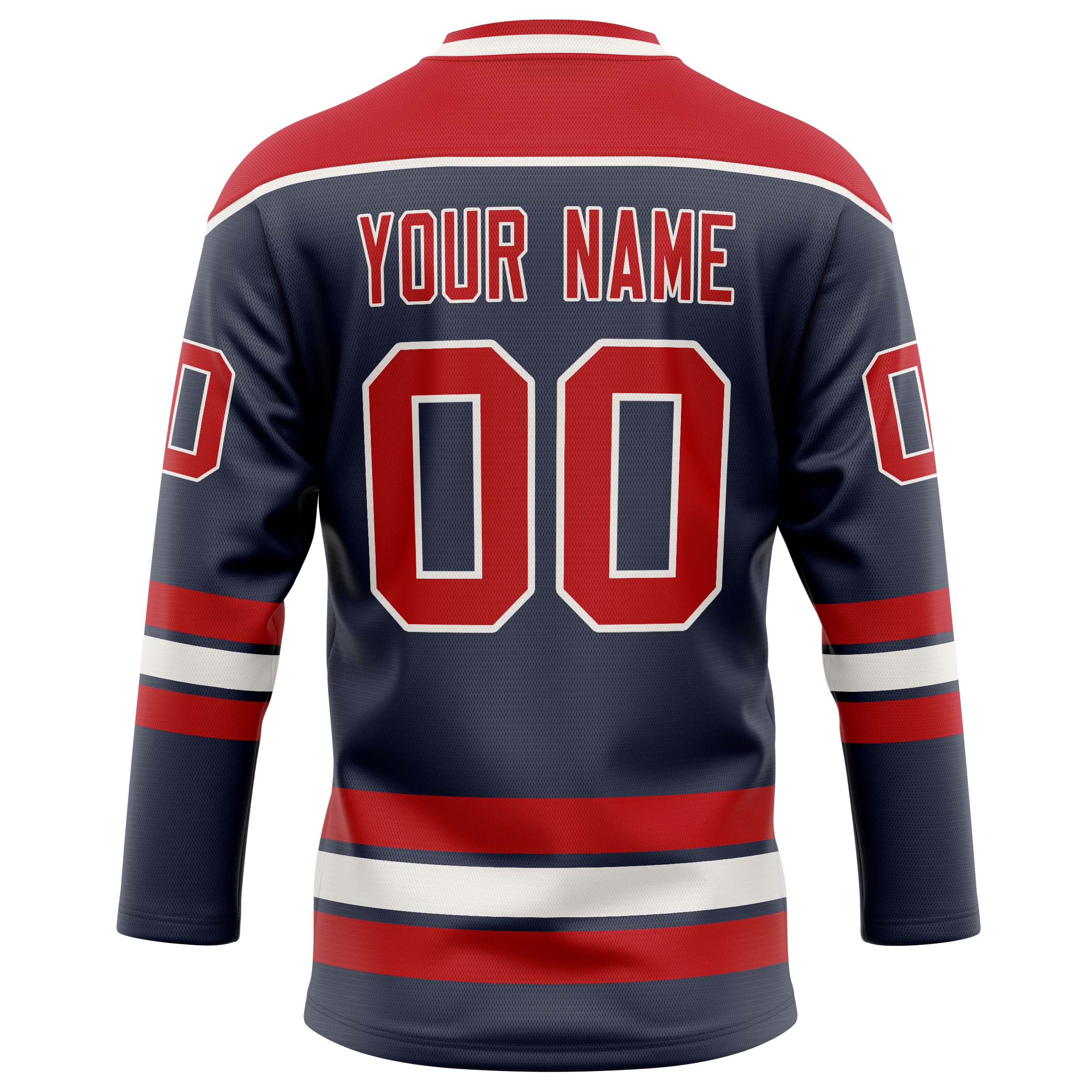 Custom Navy Red Solid Colour Hockey Jersey