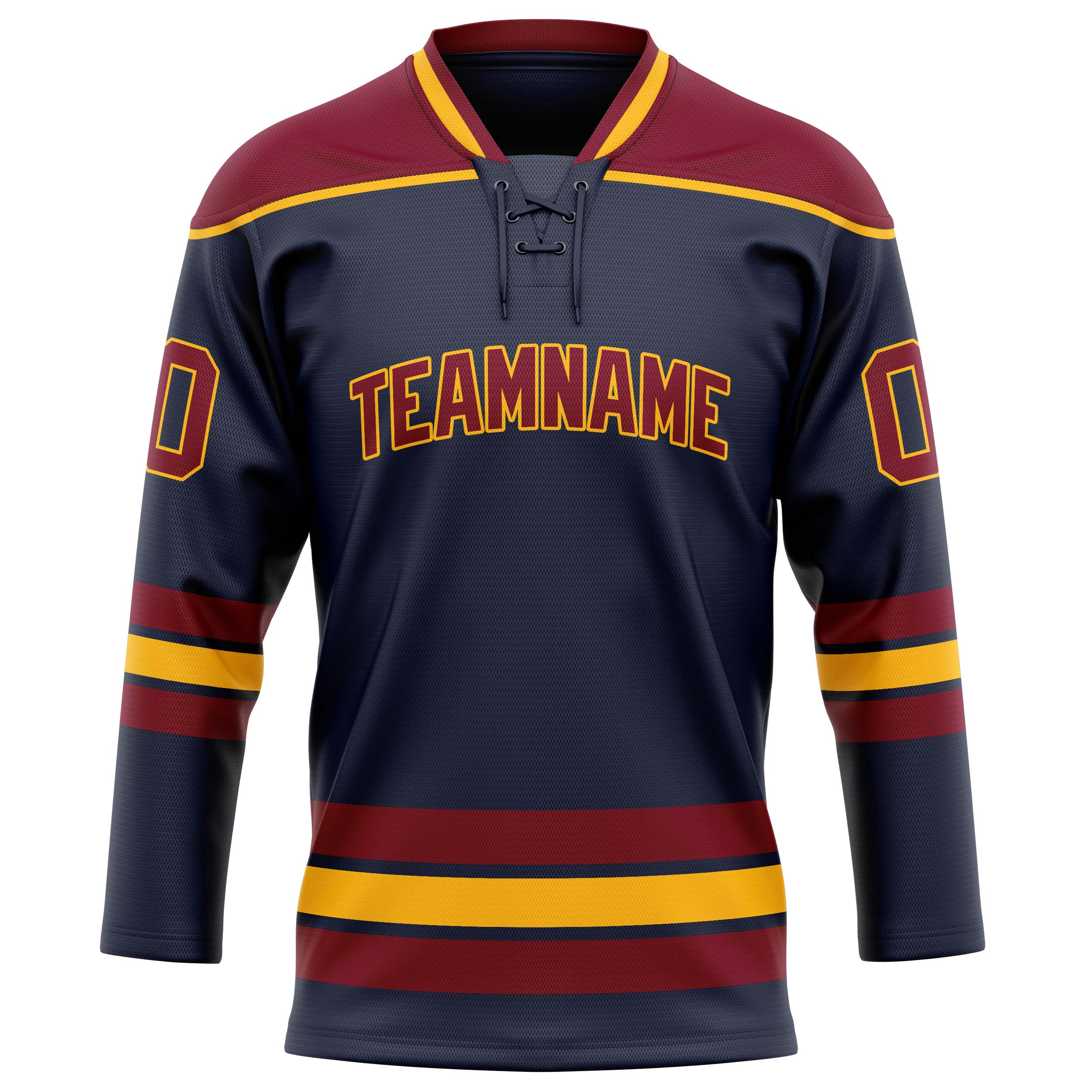 Custom Navy Maroon Solid Colour Hockey Jersey