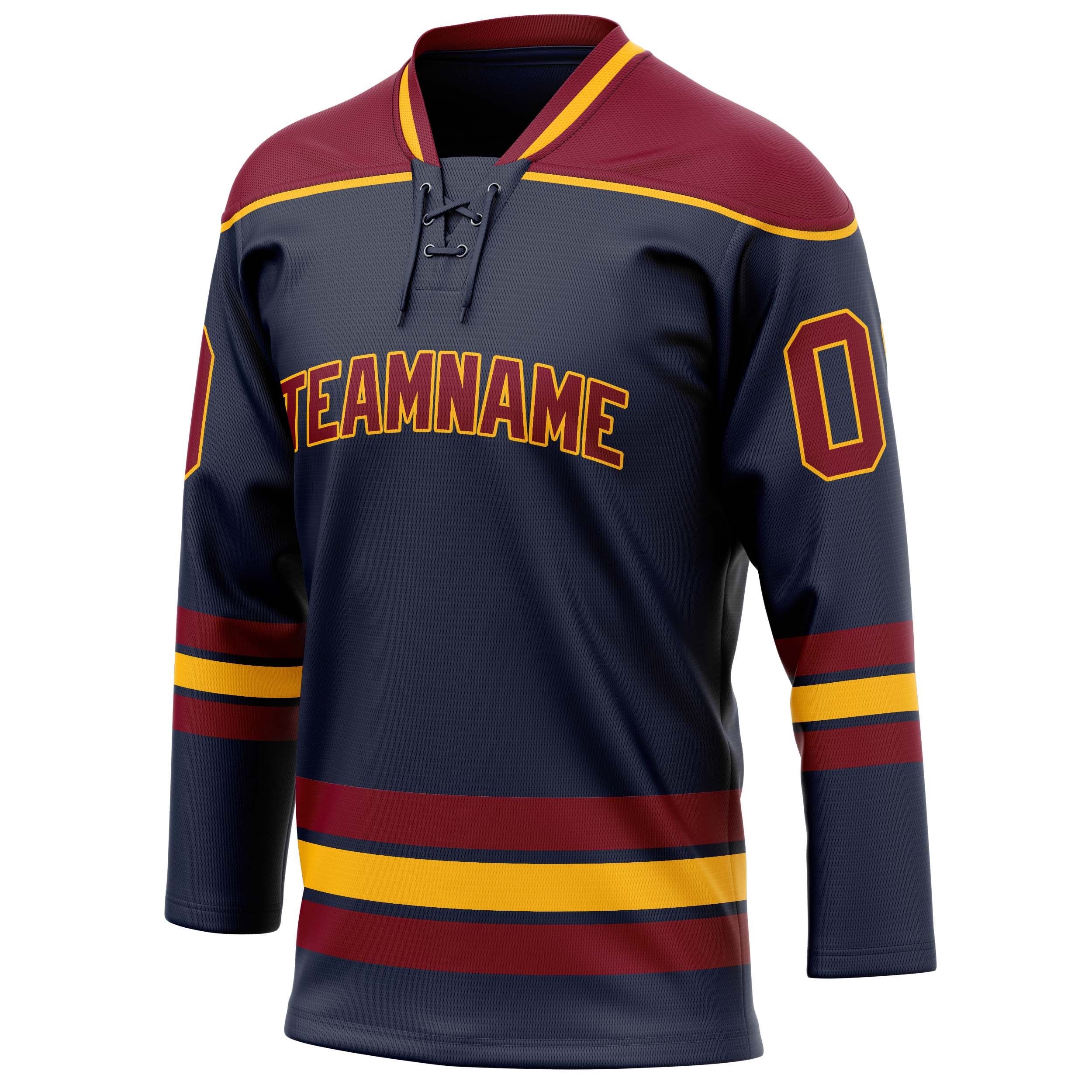 Custom Navy Maroon Solid Colour Hockey Jersey