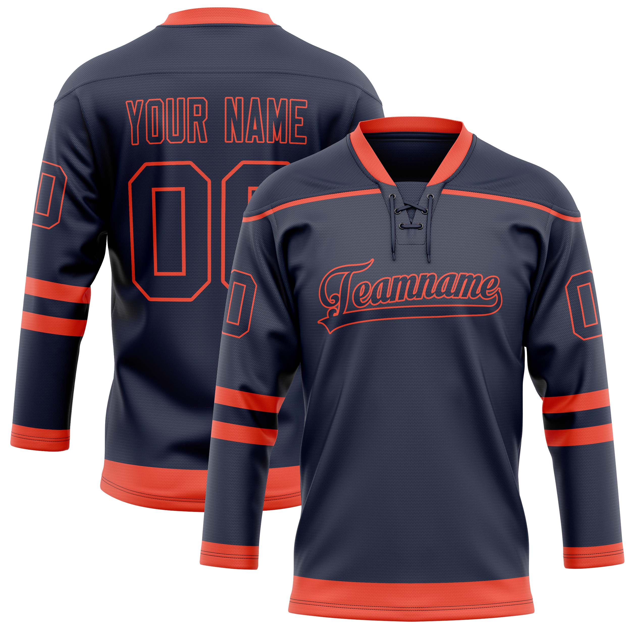 Custom Navy Red Solid Colour Hockey Jersey