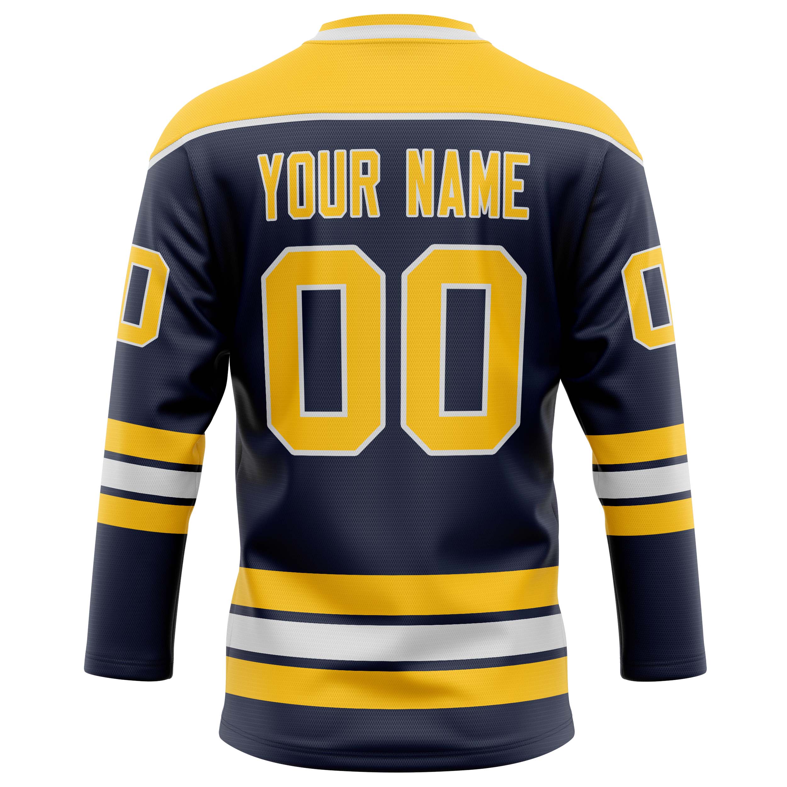 Custom Navy Gold Solid Colour Hockey Jersey