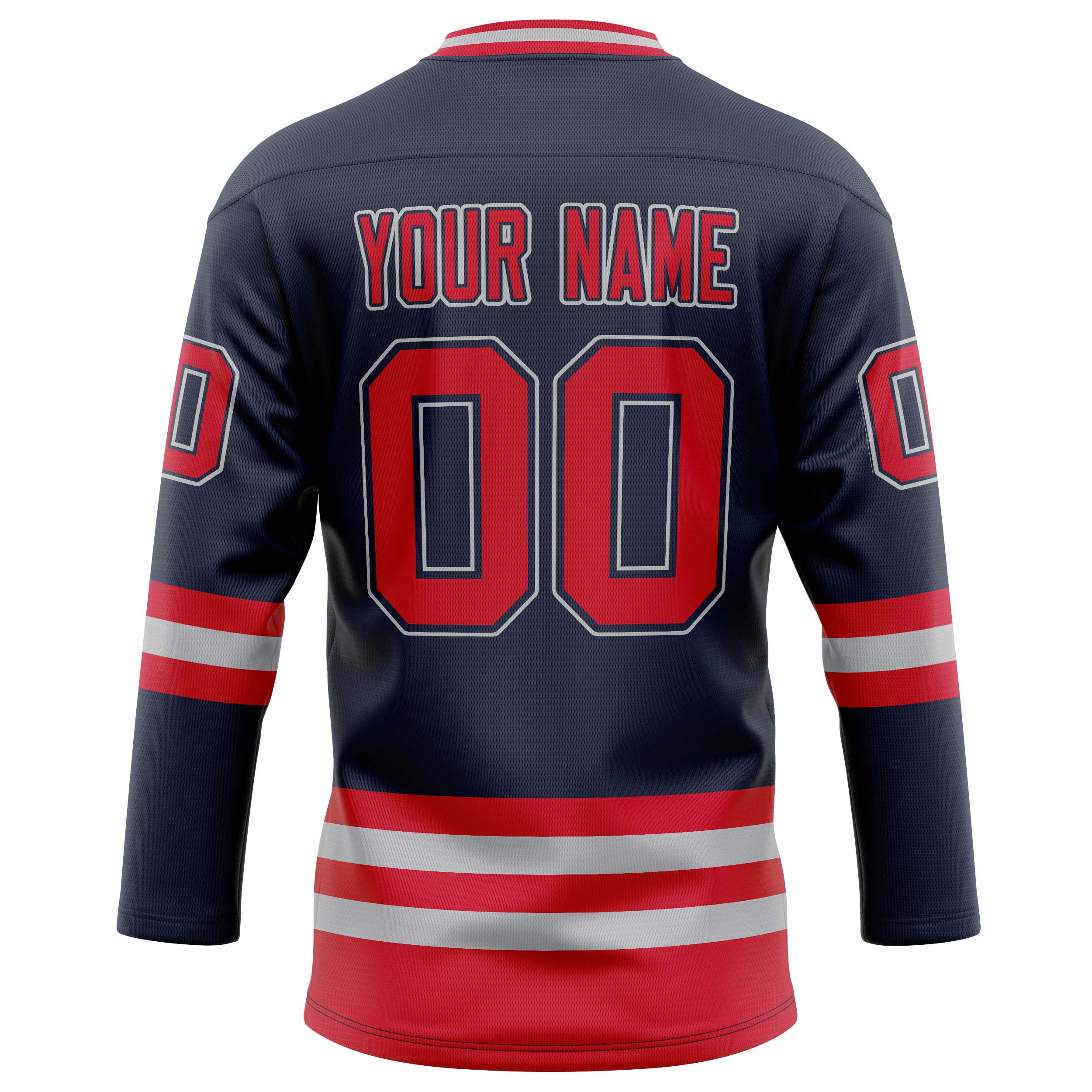 Custom Navy Red Solid Colour Hockey Jersey