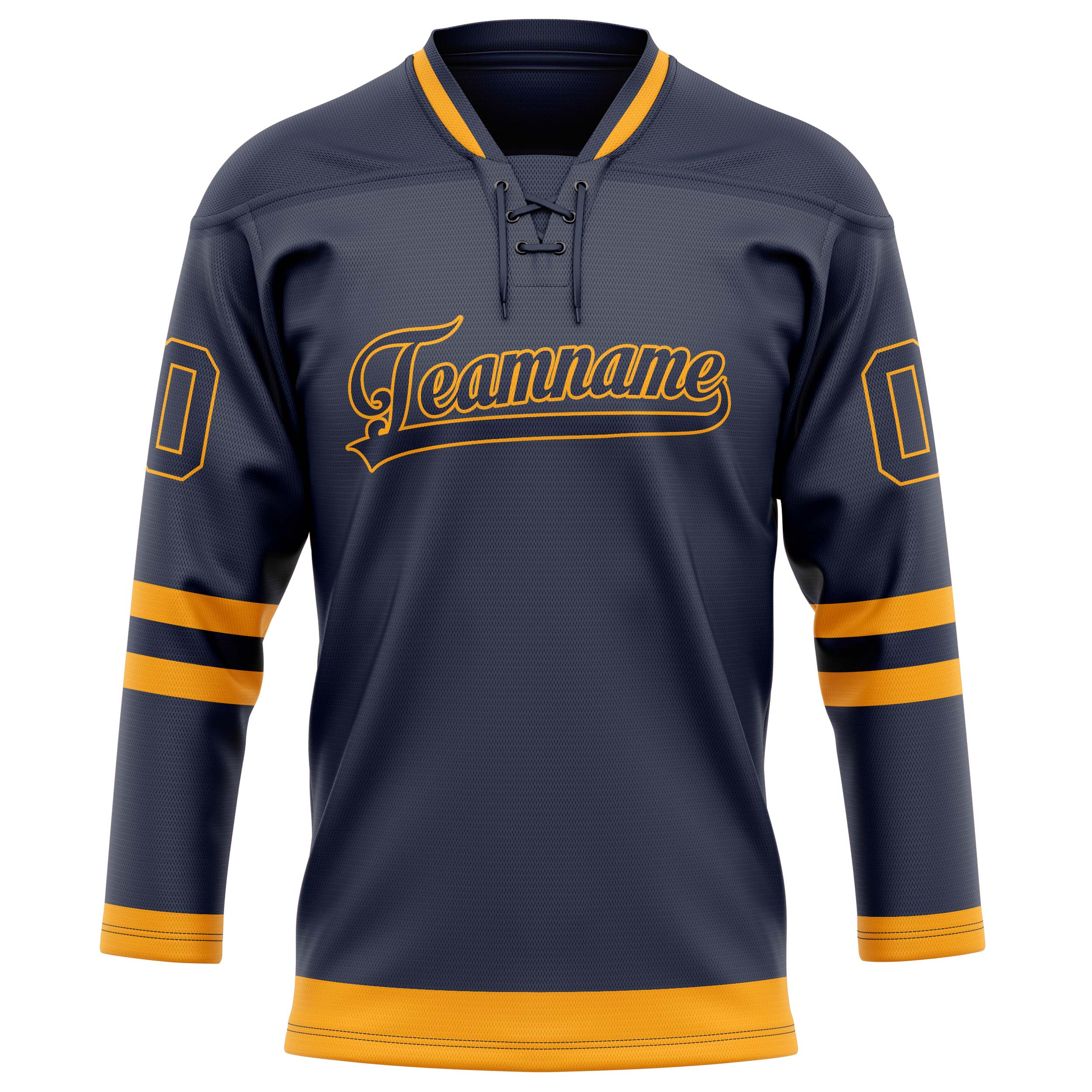 Custom Navy Gold Solid Colour Hockey Jersey