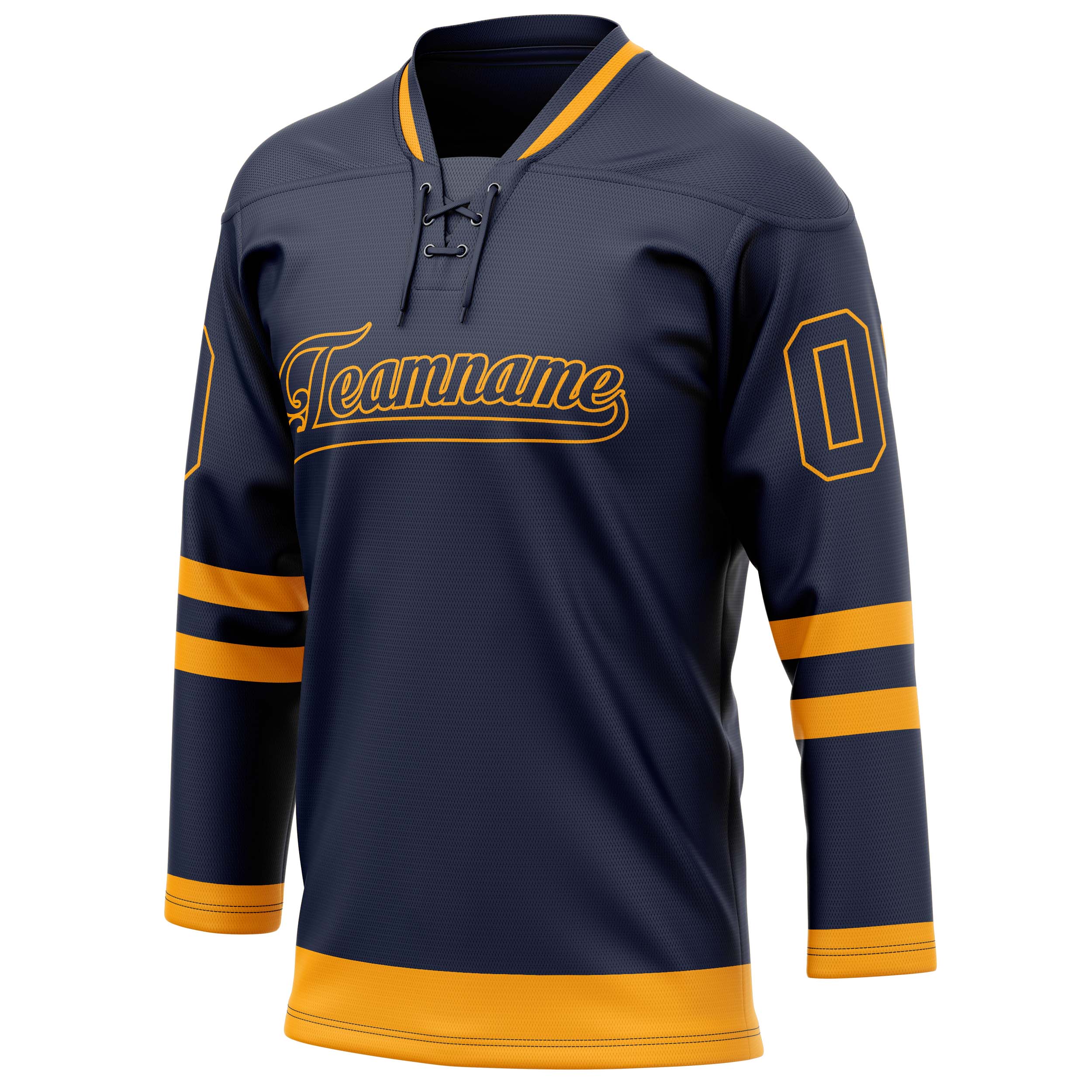 Custom Navy Gold Solid Colour Hockey Jersey