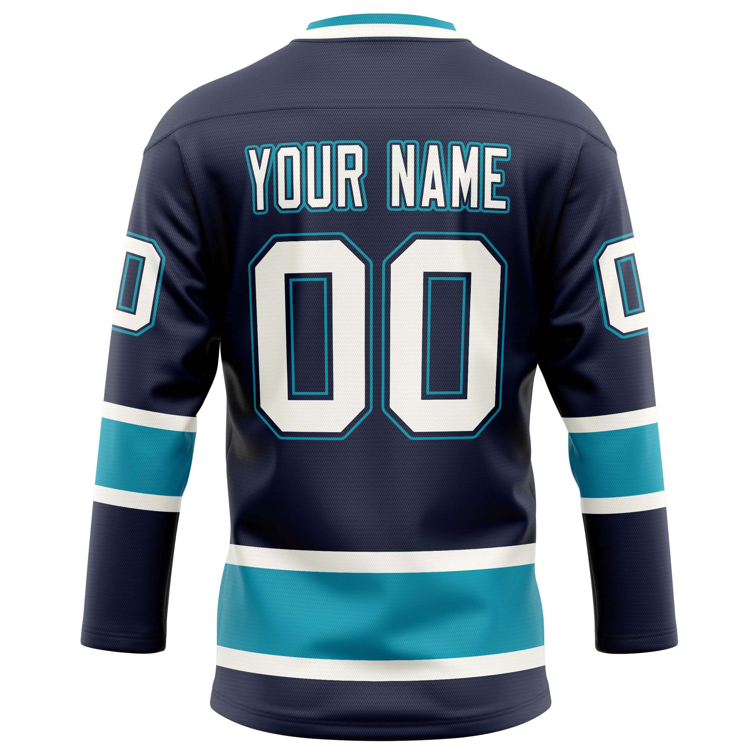 Custom Navy Teal Solid Colour Hockey Jersey