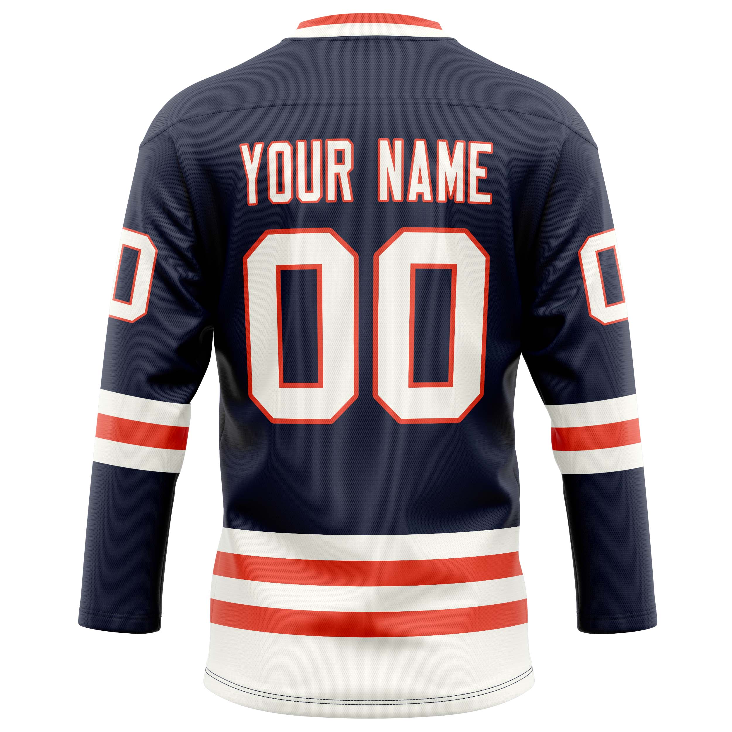 Custom Navy White Solid Colour Hockey Jersey