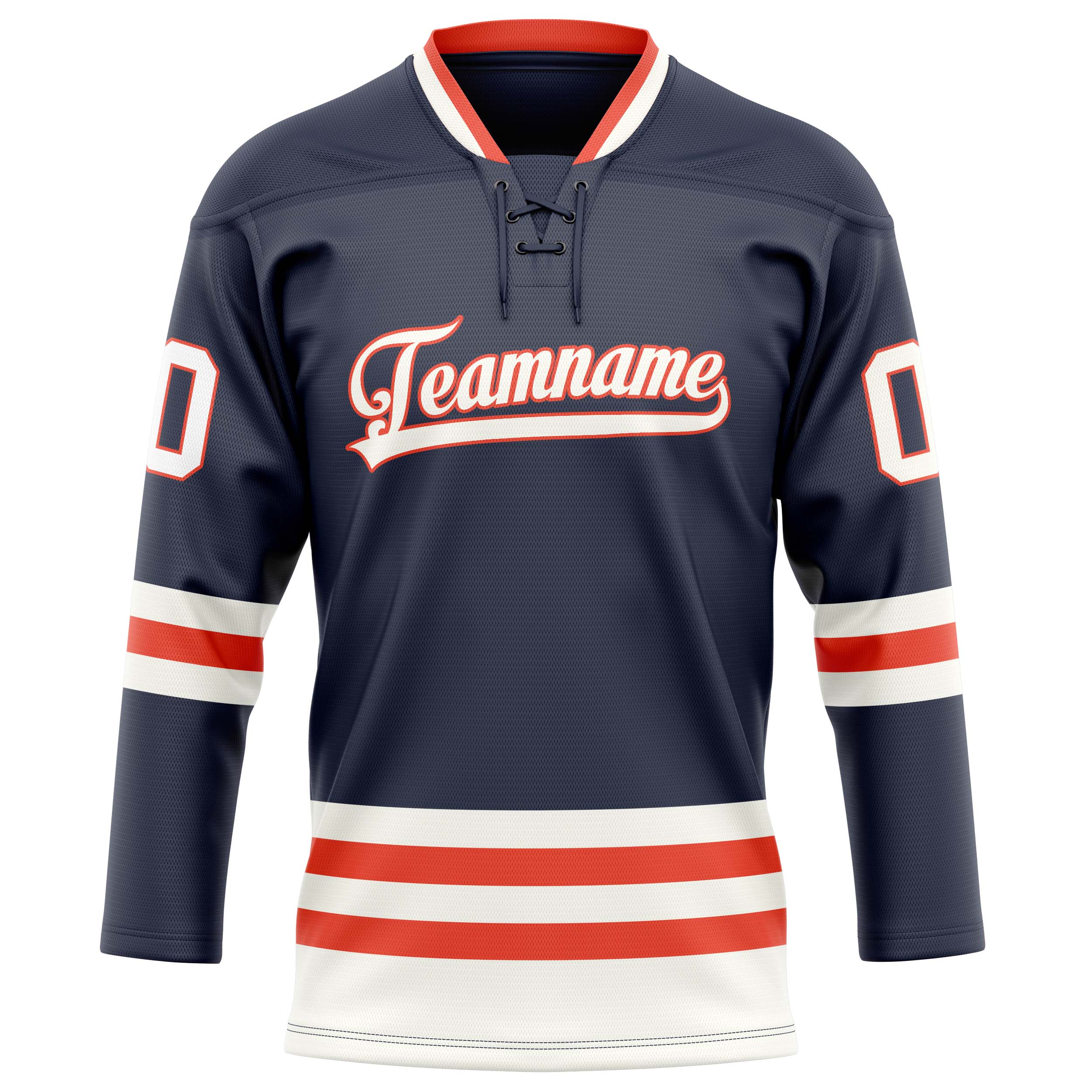 Custom Navy White Solid Colour Hockey Jersey