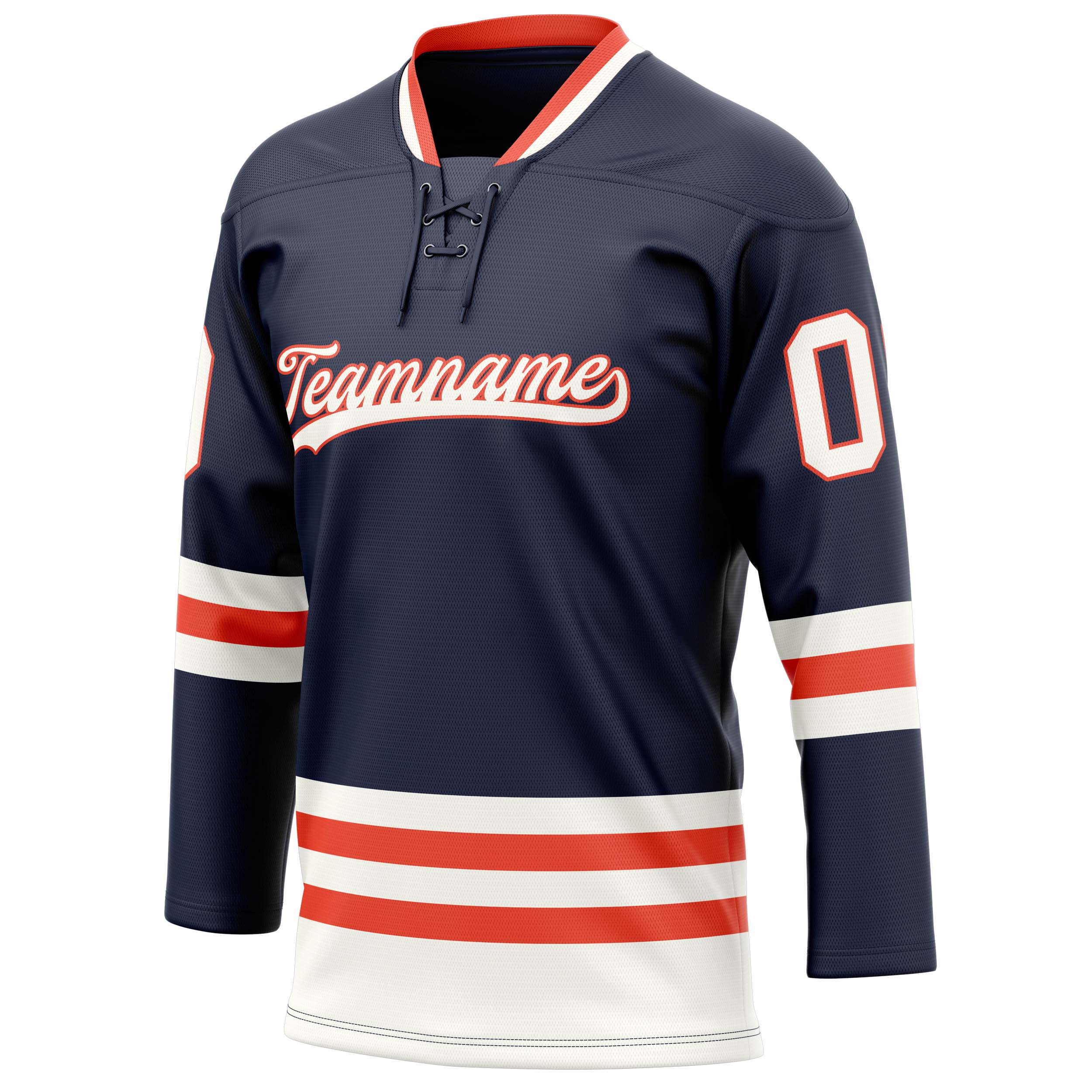 Custom Navy White Solid Colour Hockey Jersey