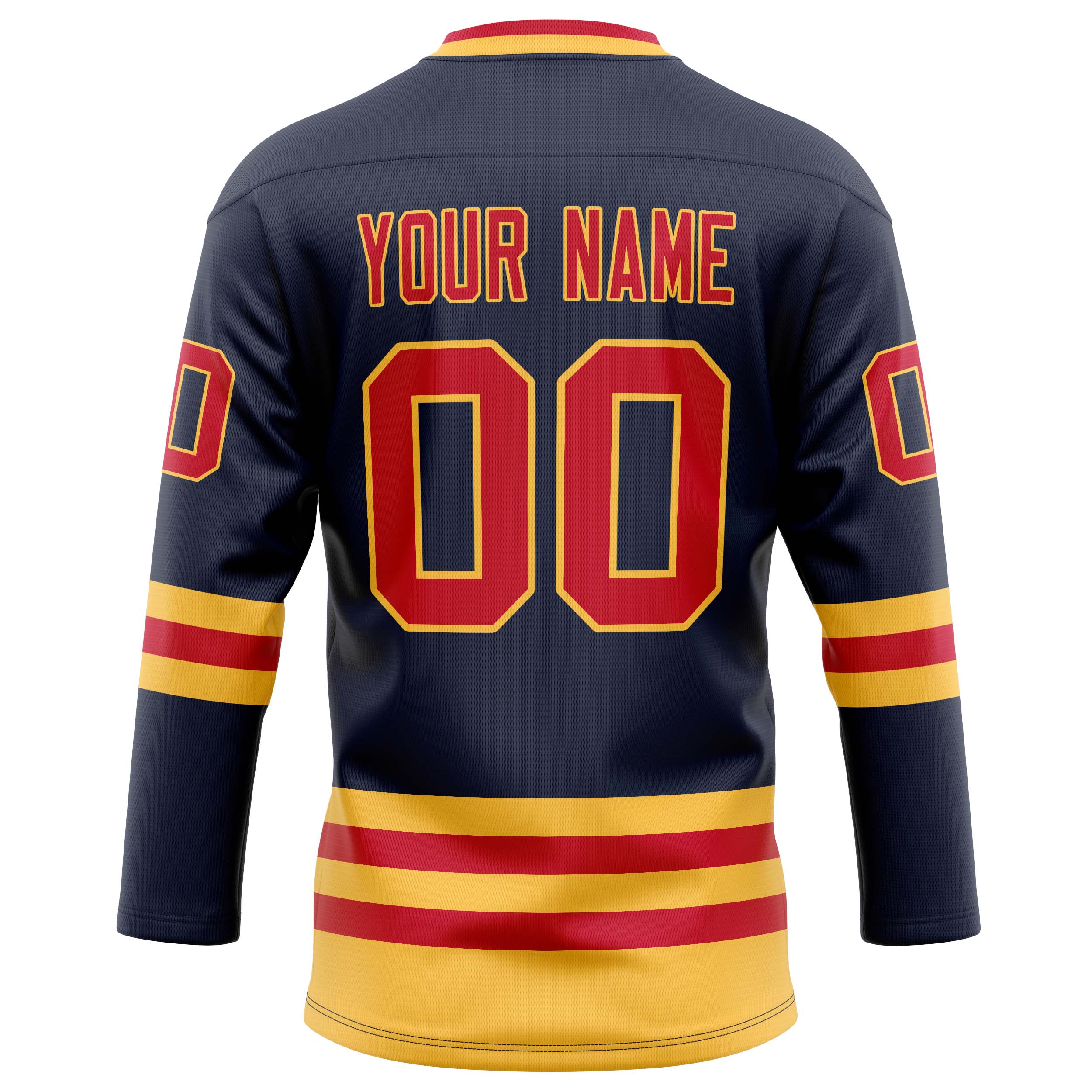 Custom Navy Red Solid Colour Hockey Jersey