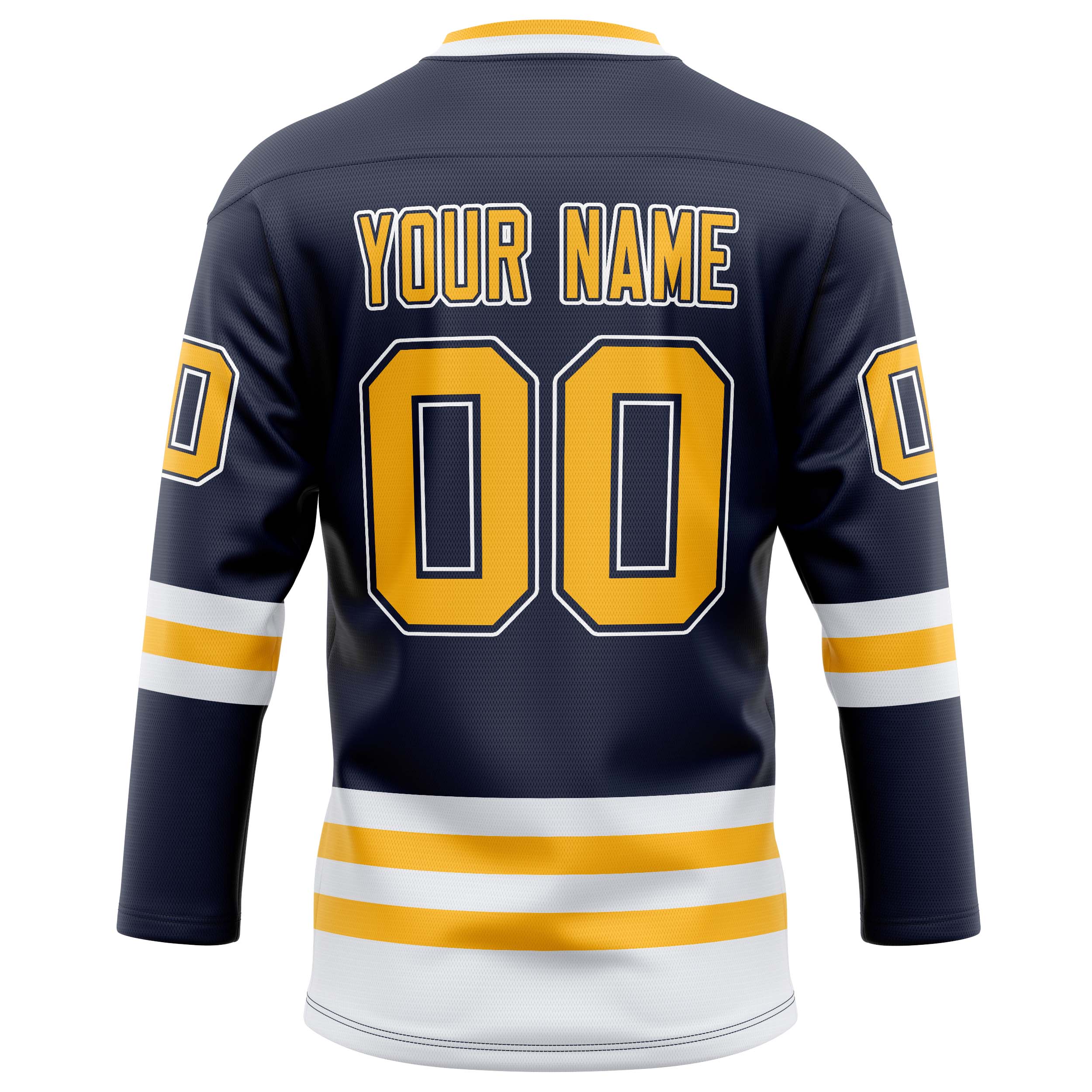 Custom Navy Gold Solid Colour Hockey Jersey