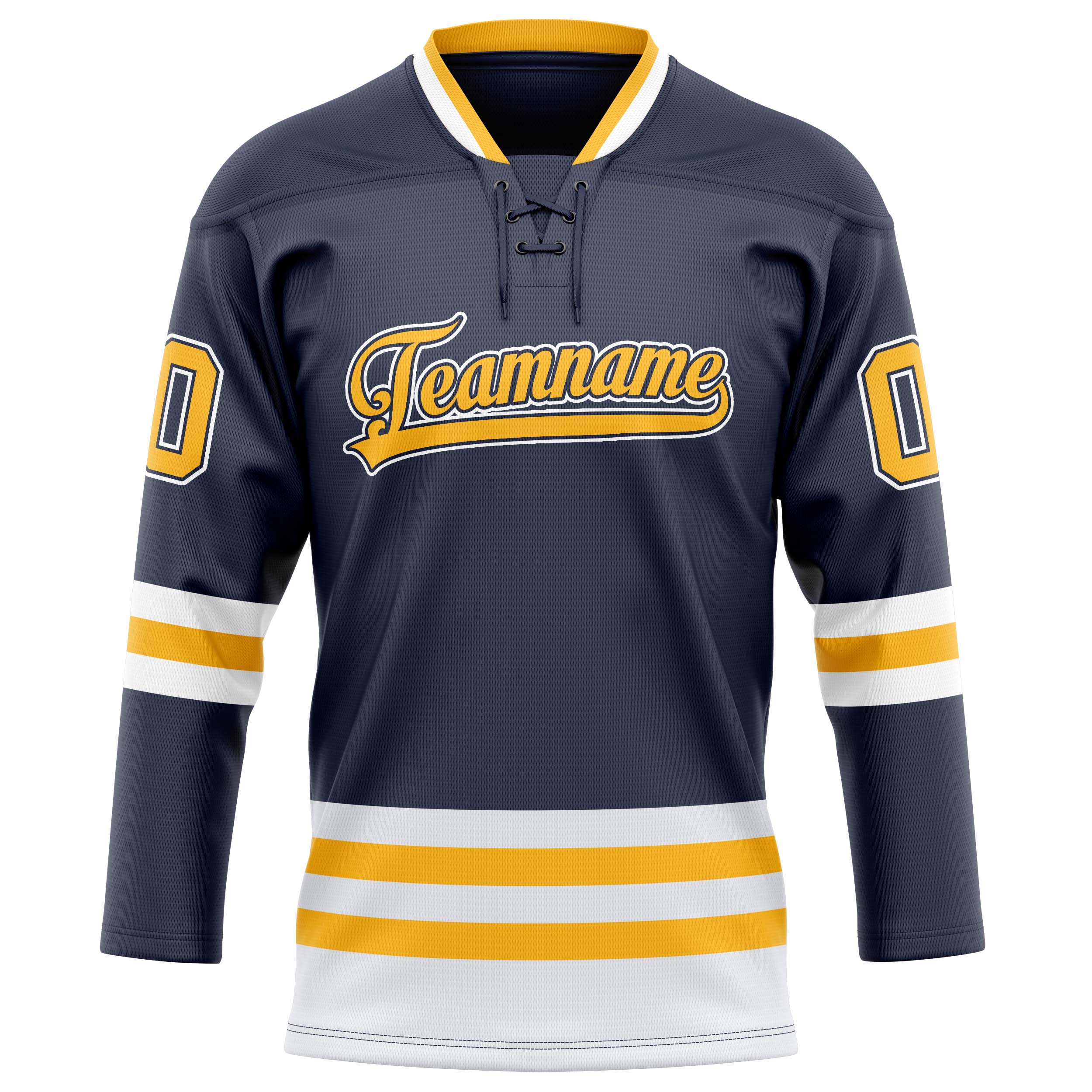Custom Navy Gold Solid Colour Hockey Jersey