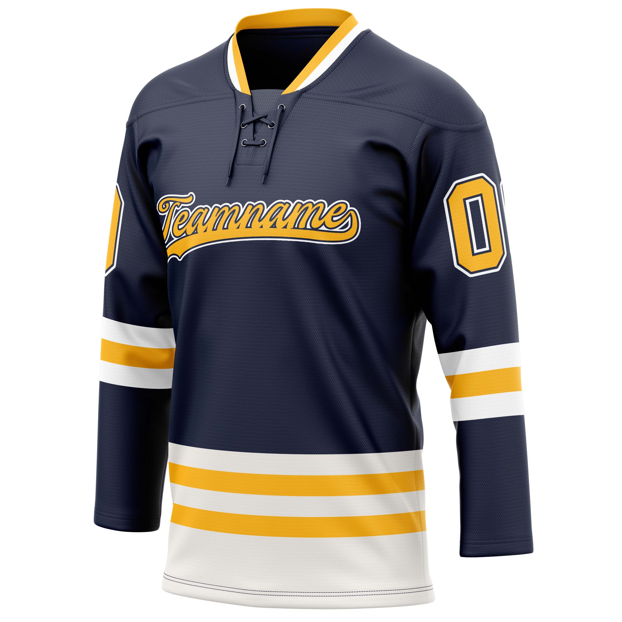 Custom Navy Gold Solid Colour Hockey Jersey