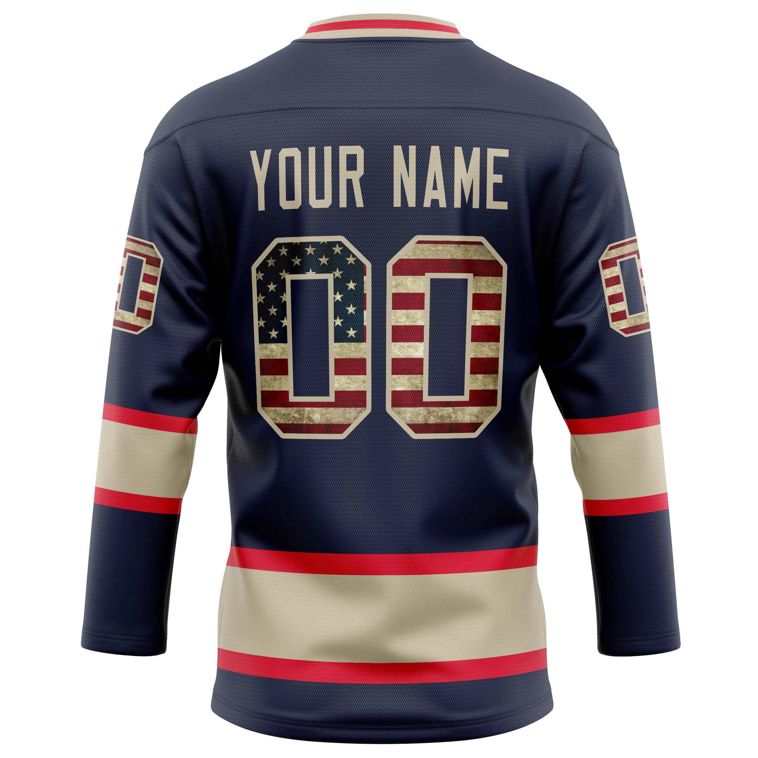 Custom Navy Cream Solid Colour Hockey Jersey