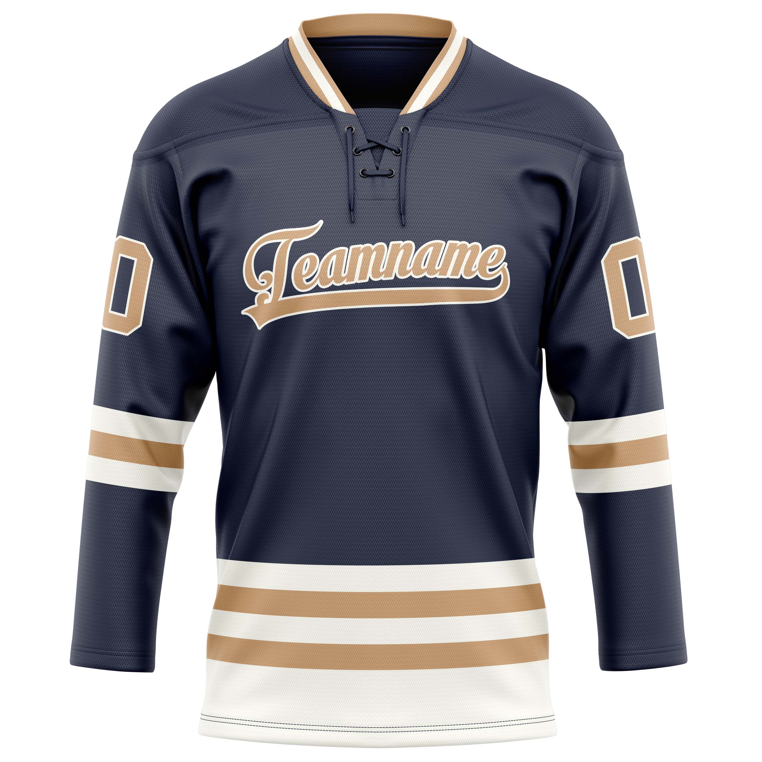Custom Navy Brown Solid Colour Hockey Jersey