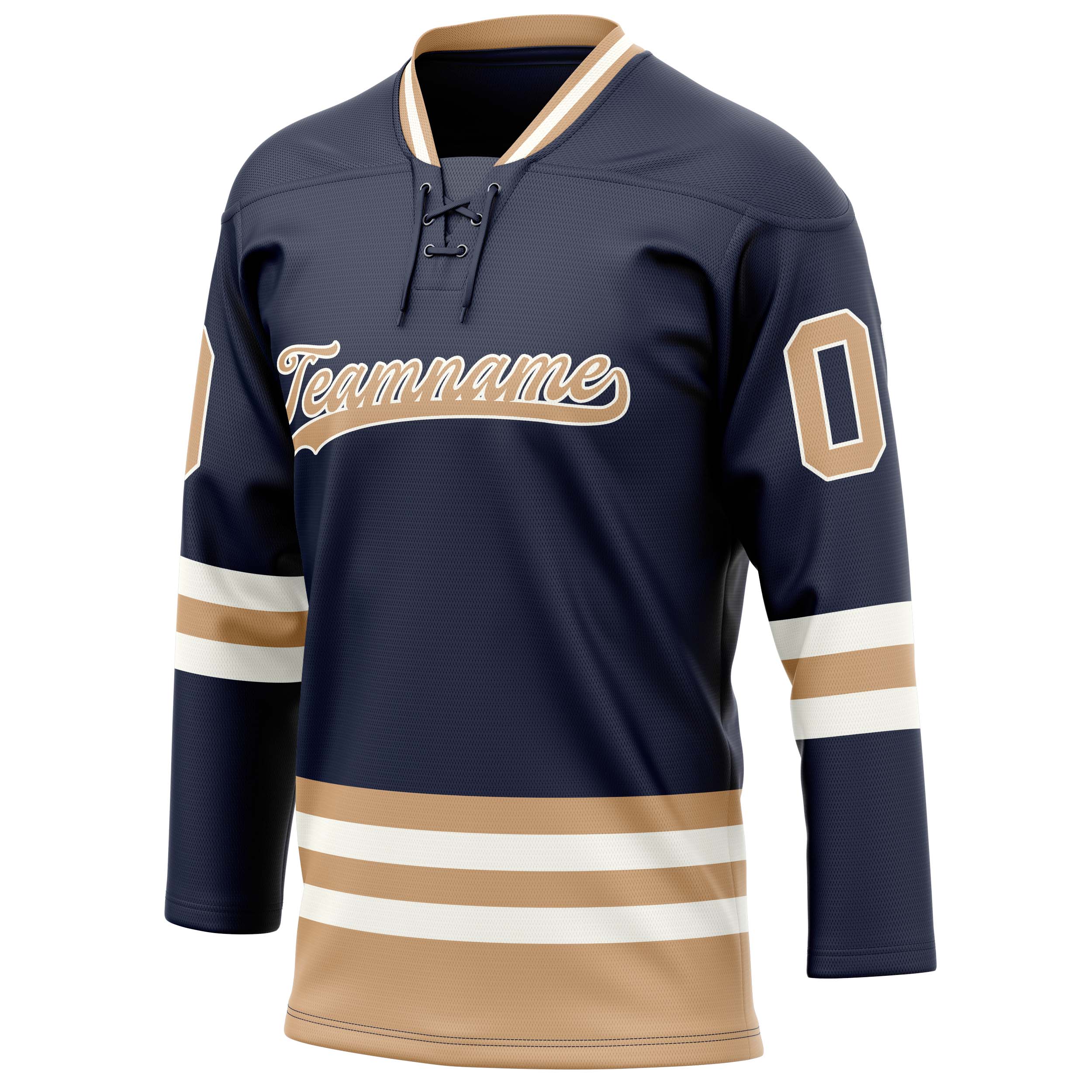 Custom Navy Brown Solid Colour Hockey Jersey