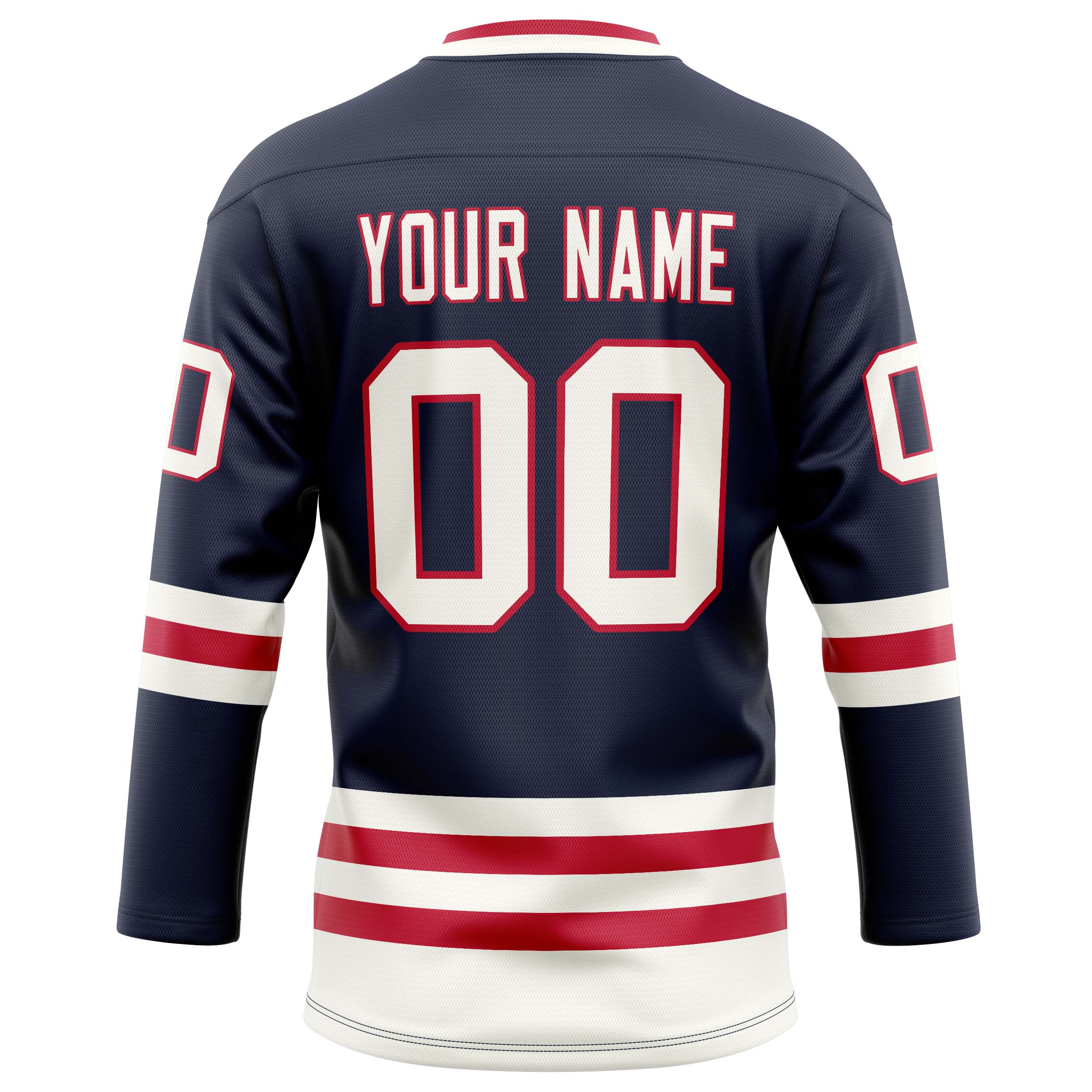 Custom Navy White Solid Colour Hockey Jersey