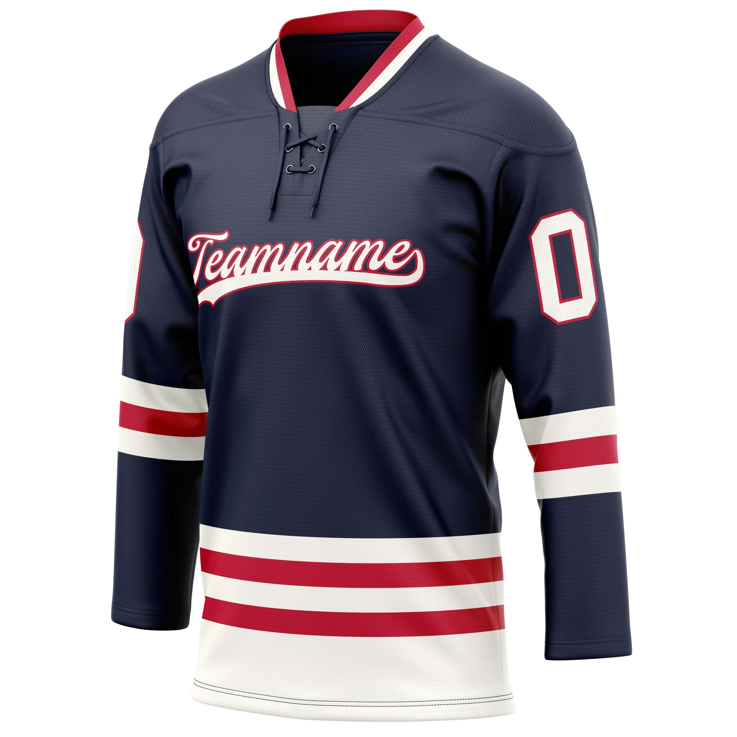 Custom Navy White Solid Colour Hockey Jersey