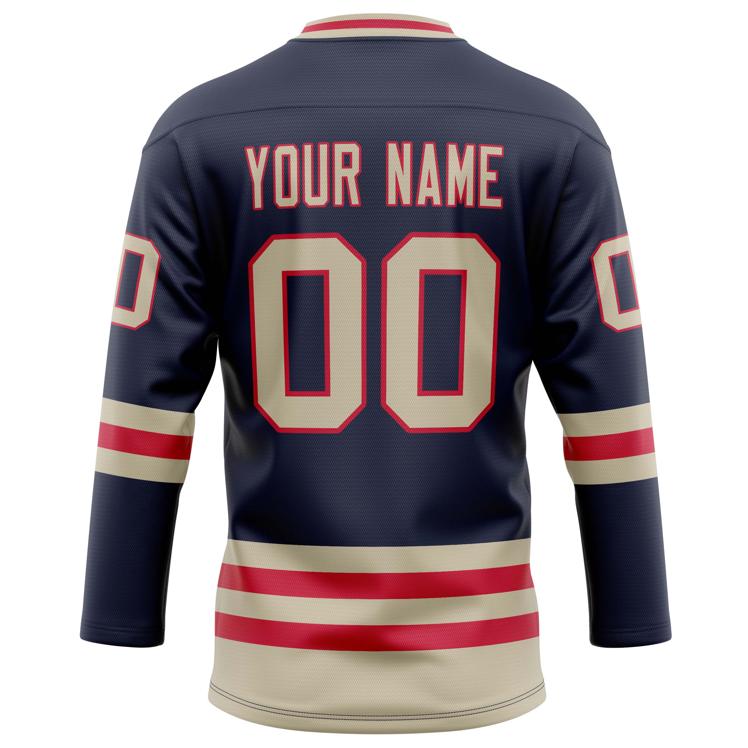 Custom Navy Cream Solid Colour Hockey Jersey