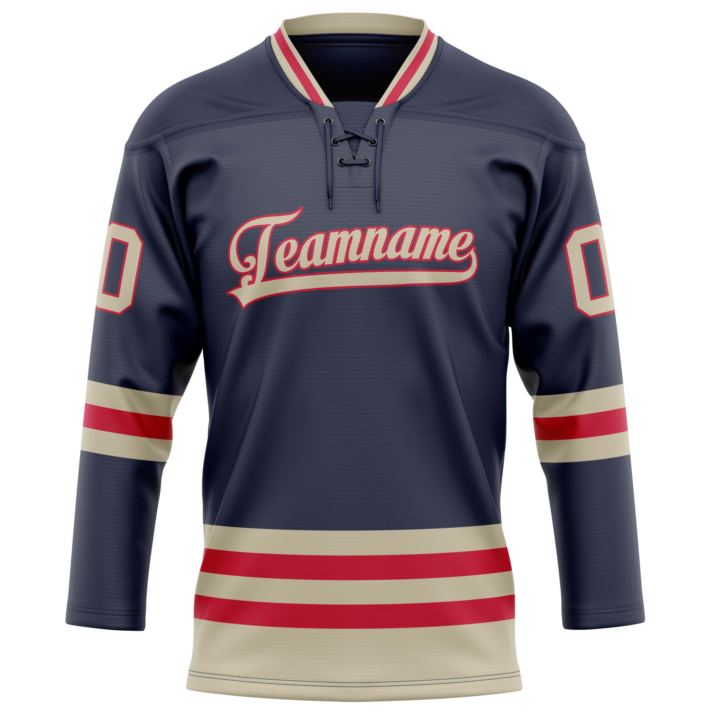 Custom Navy Cream Solid Colour Hockey Jersey