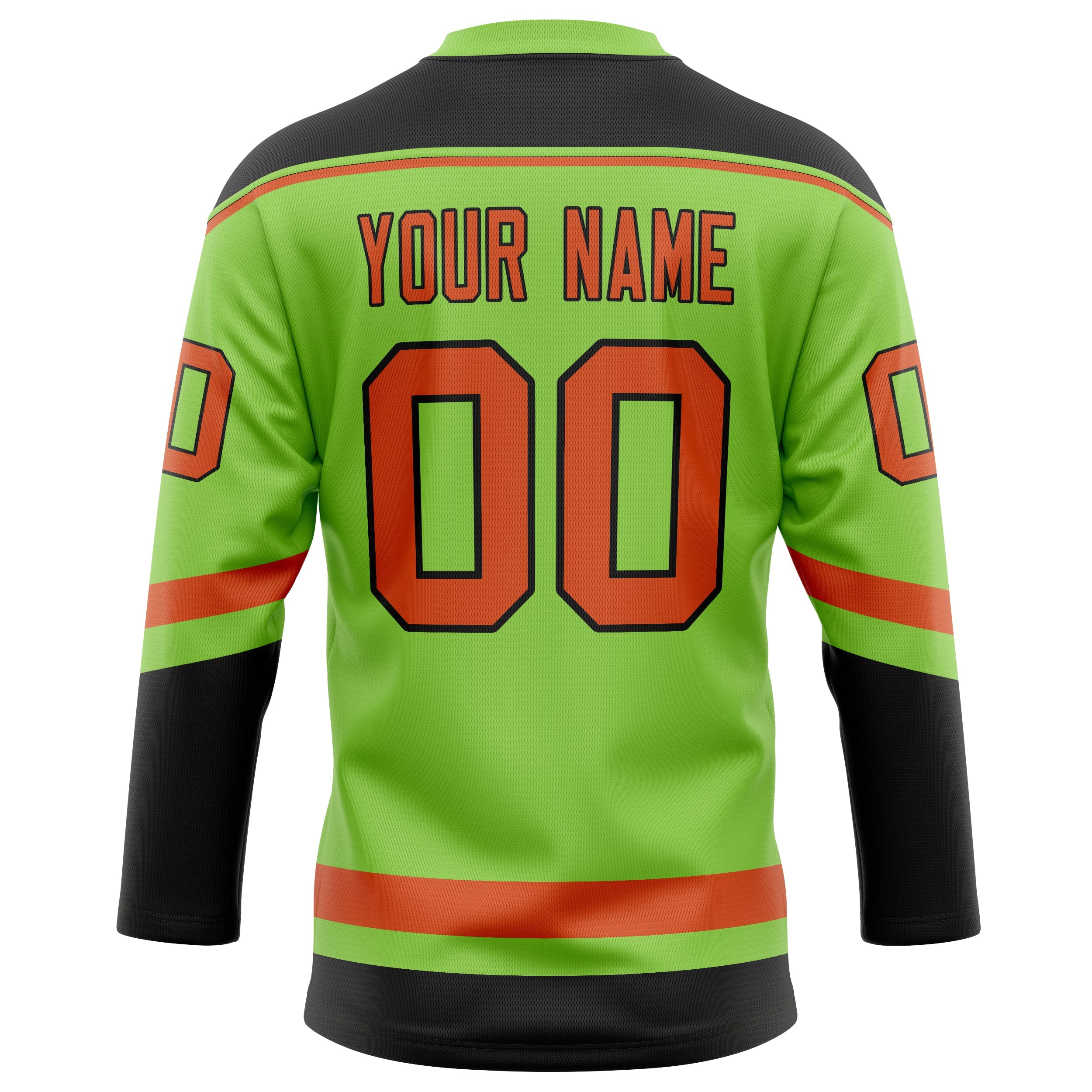 Custom Neon Green Red Solid Colour Hockey Jersey