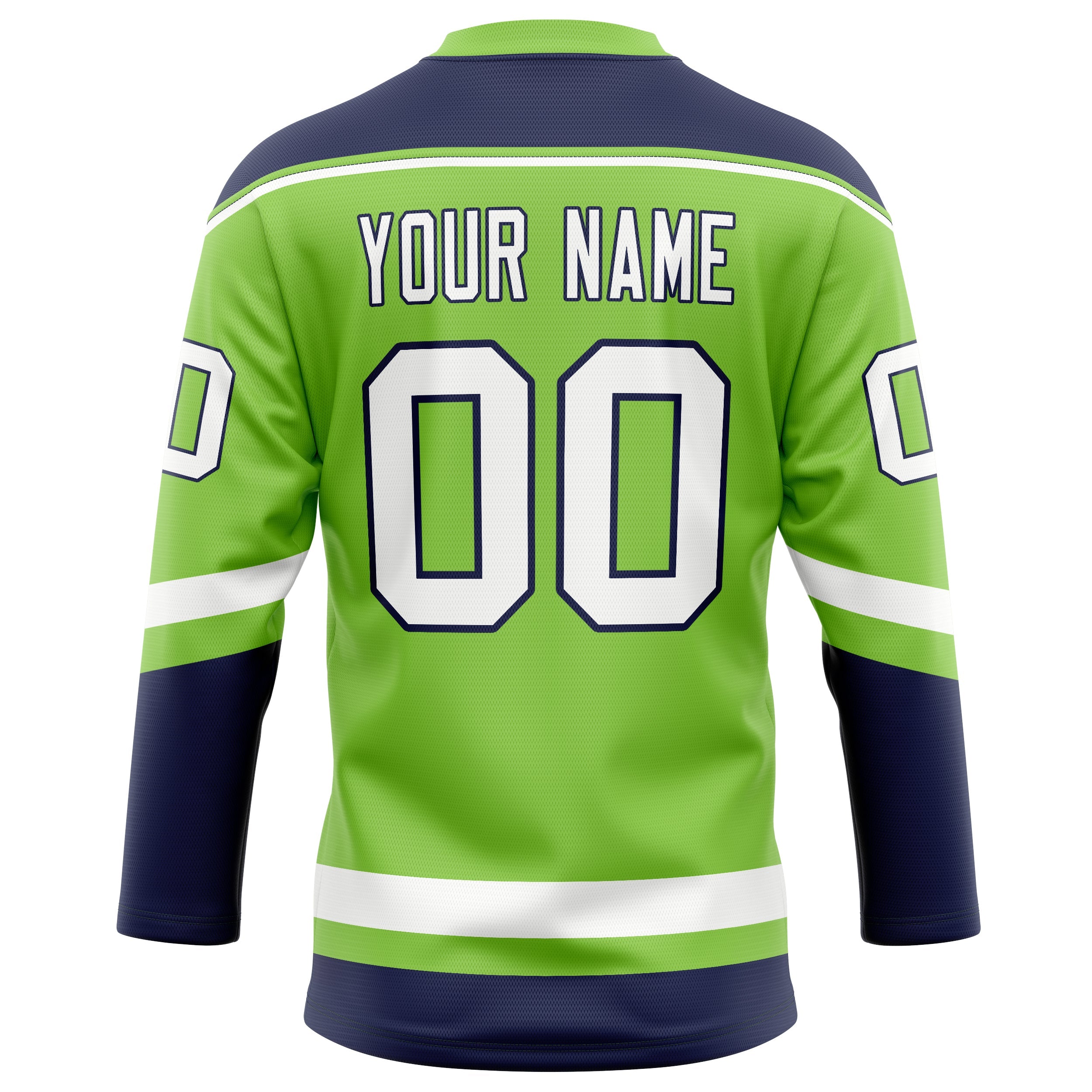 Custom Neon Green White Solid Colour Hockey Jersey