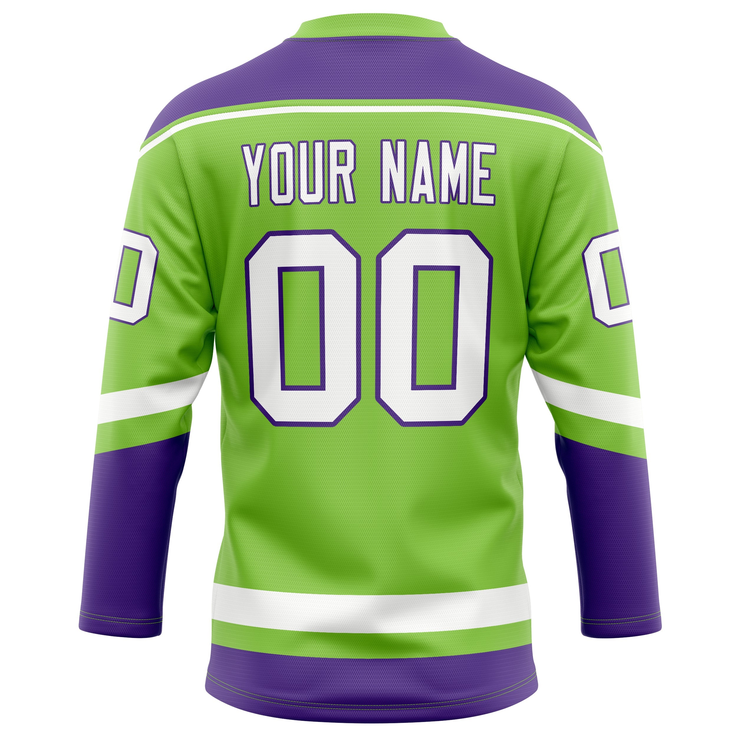 Custom Neon Green Purple Solid Colour Hockey Jersey