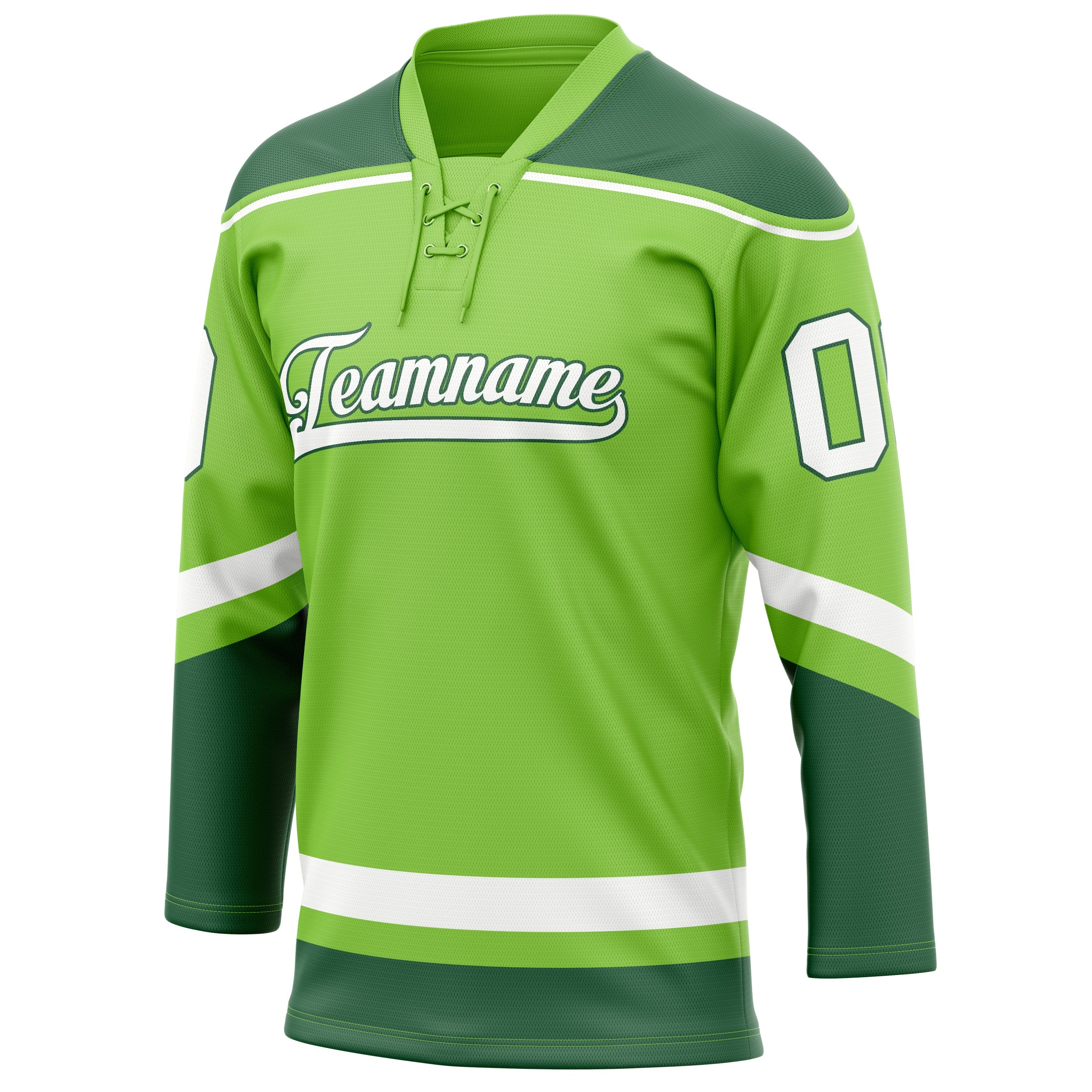 Custom Neon Green Kelly Green Solid Colour Hockey Jersey