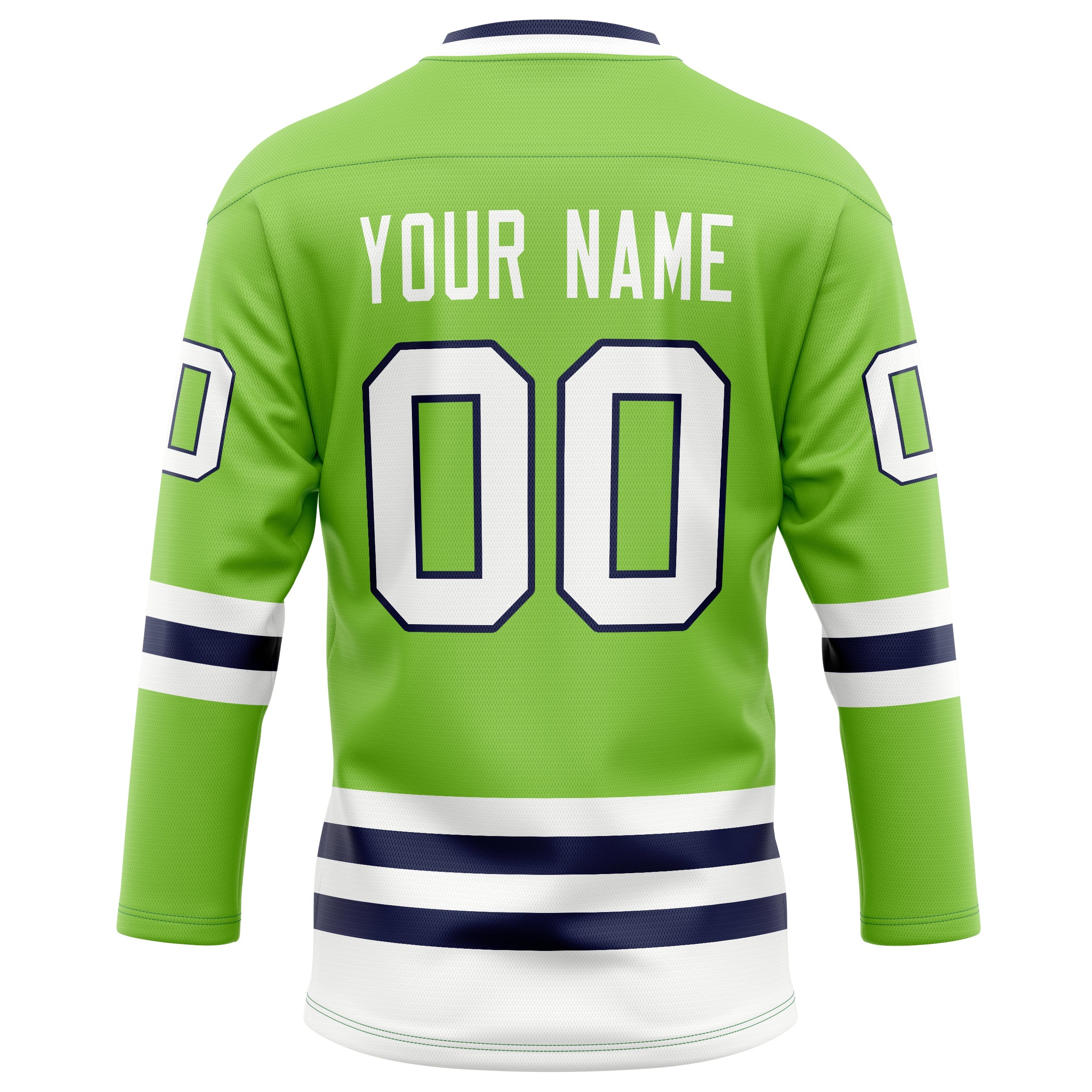 Custom Neon Green White Solid Colour Hockey Jersey