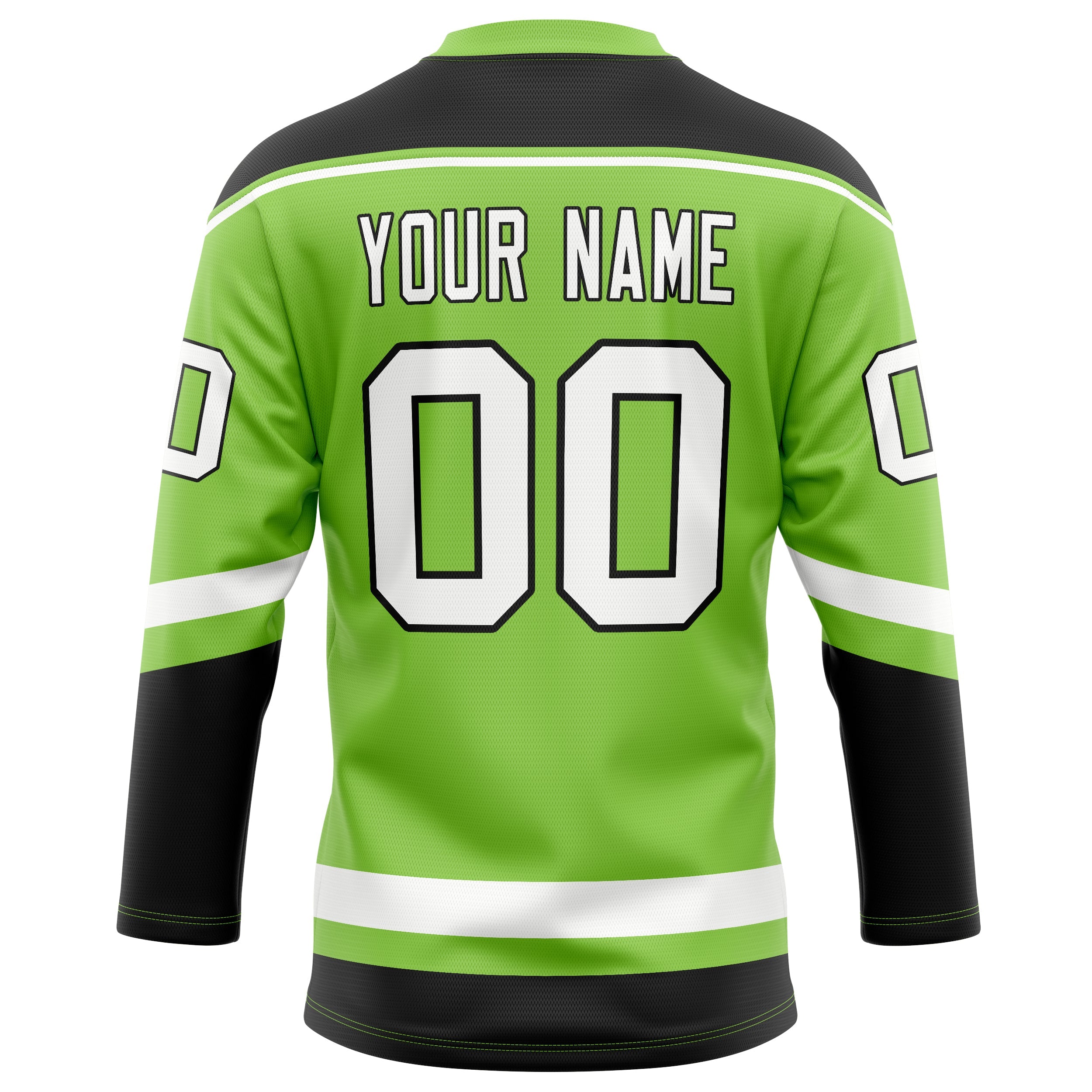 Custom Neon Green Black Solid Colour Hockey Jersey