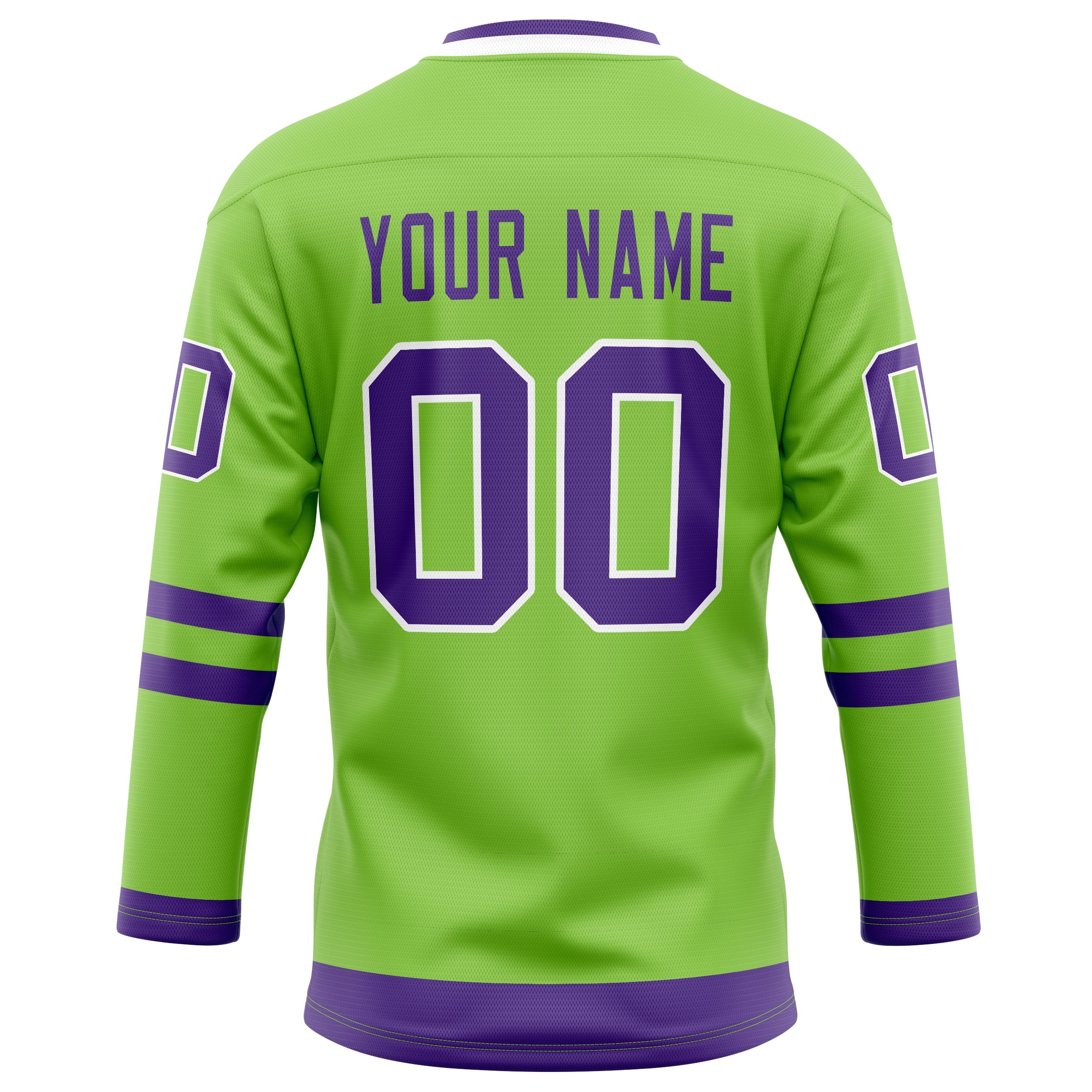 Custom Neon Green Purple Solid Colour Hockey Jersey