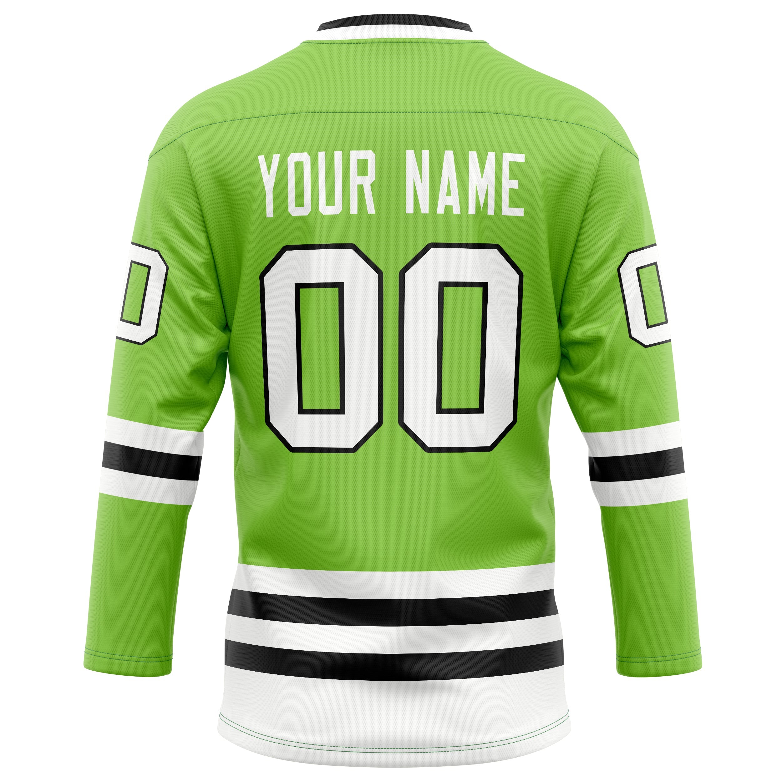 Custom Neon Green White Solid Colour Hockey Jersey