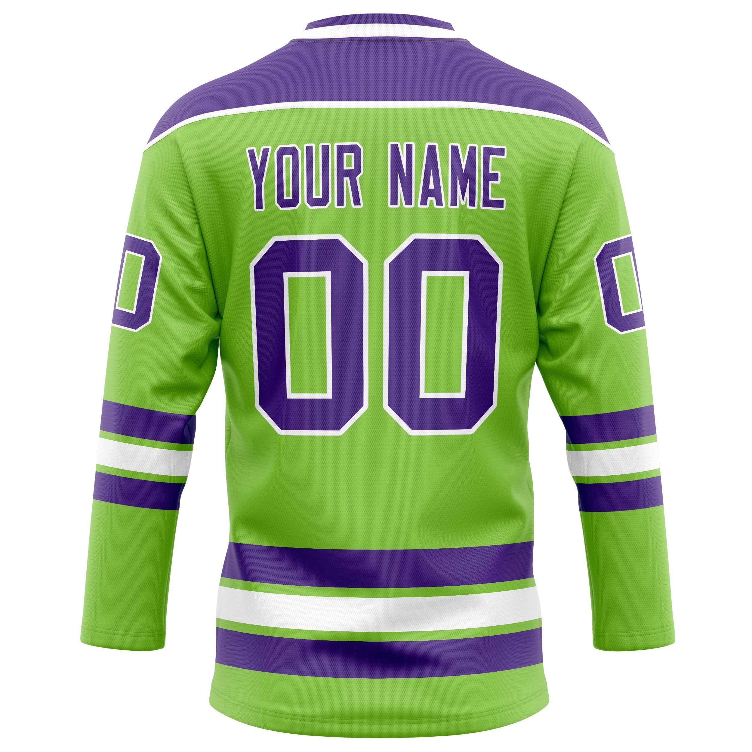 Custom Neon Green Purple Solid Colour Hockey Jersey