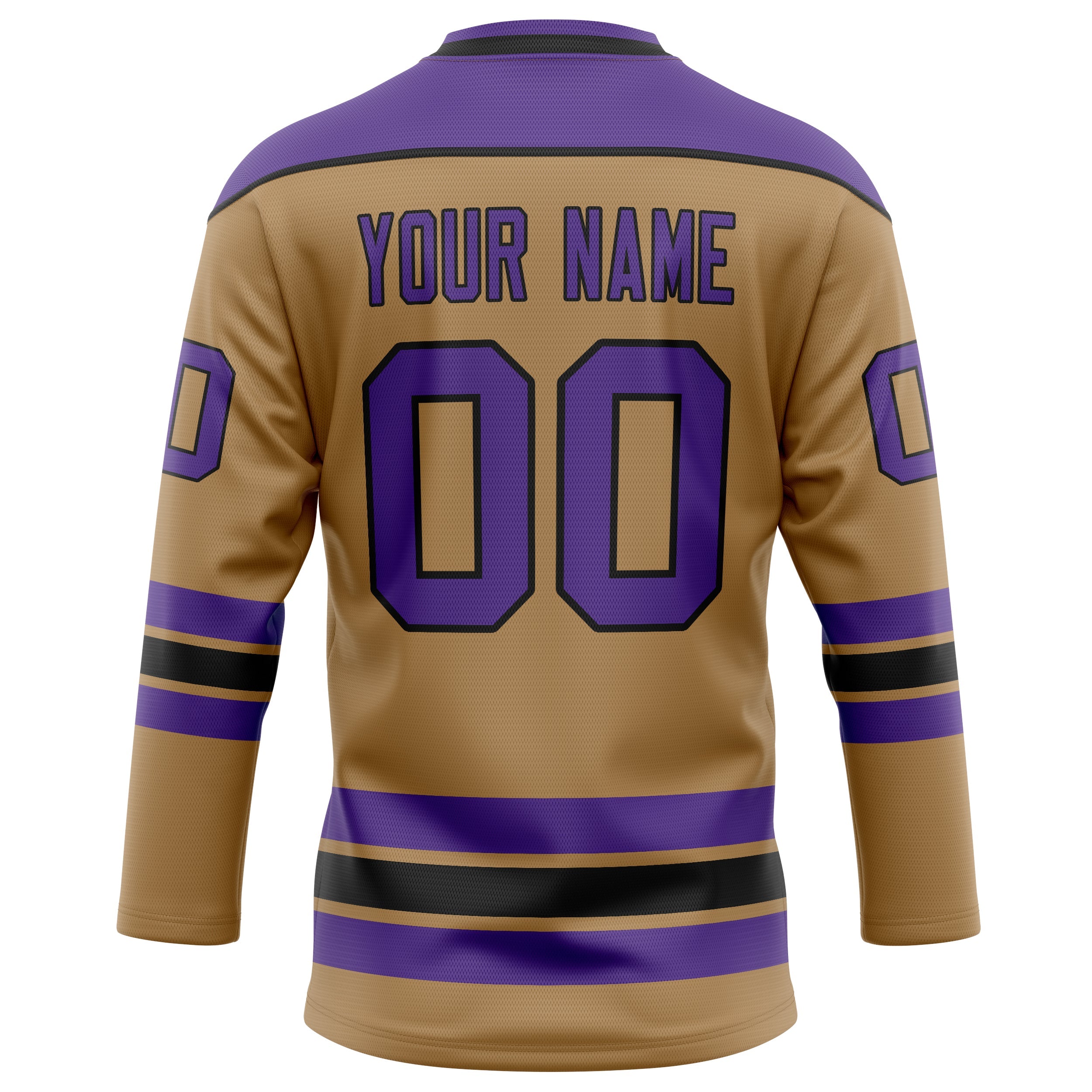 Custom Old Gold Purple Solid Colour Hockey Jersey