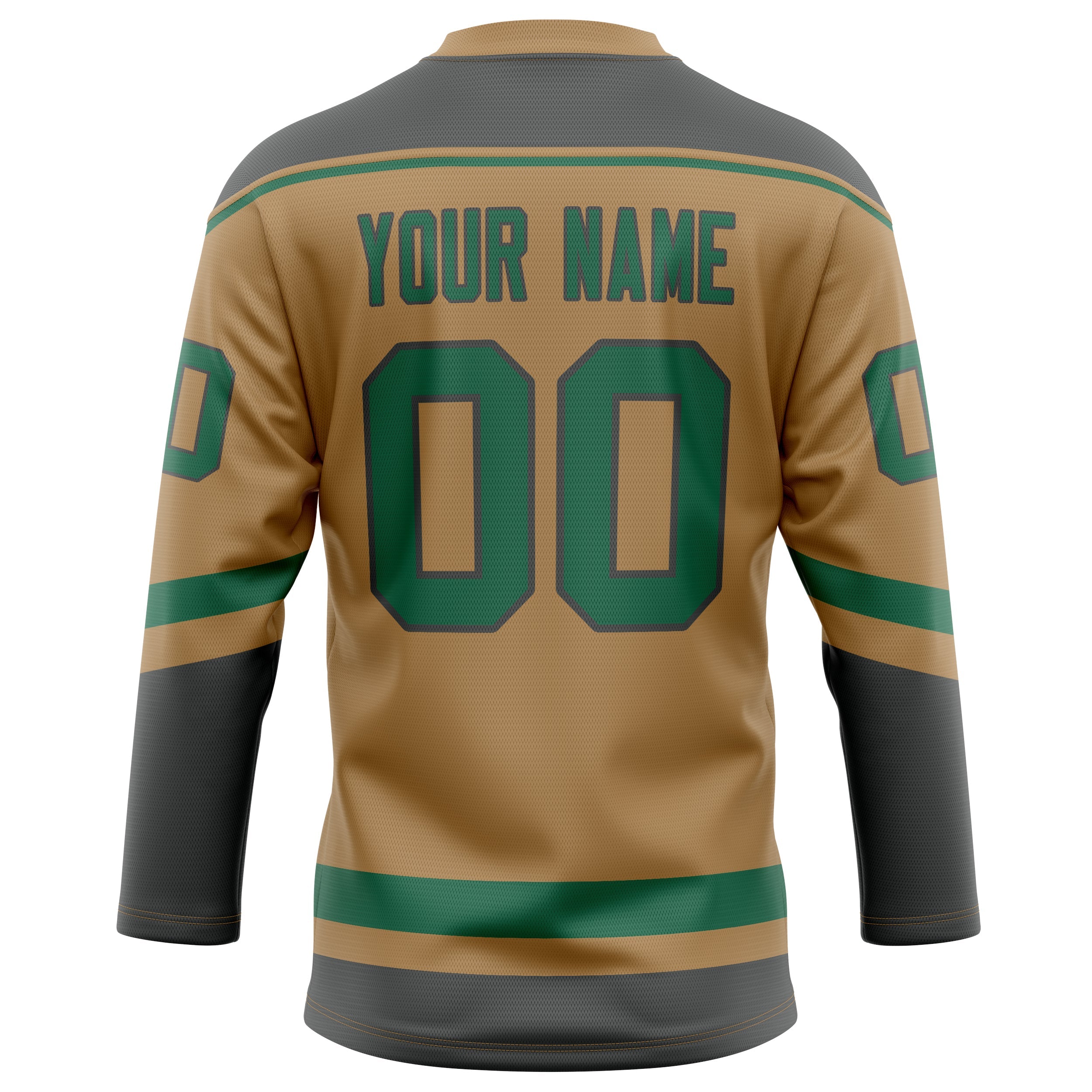 Custom Old Gold Gray Solid Colour Hockey Jersey
