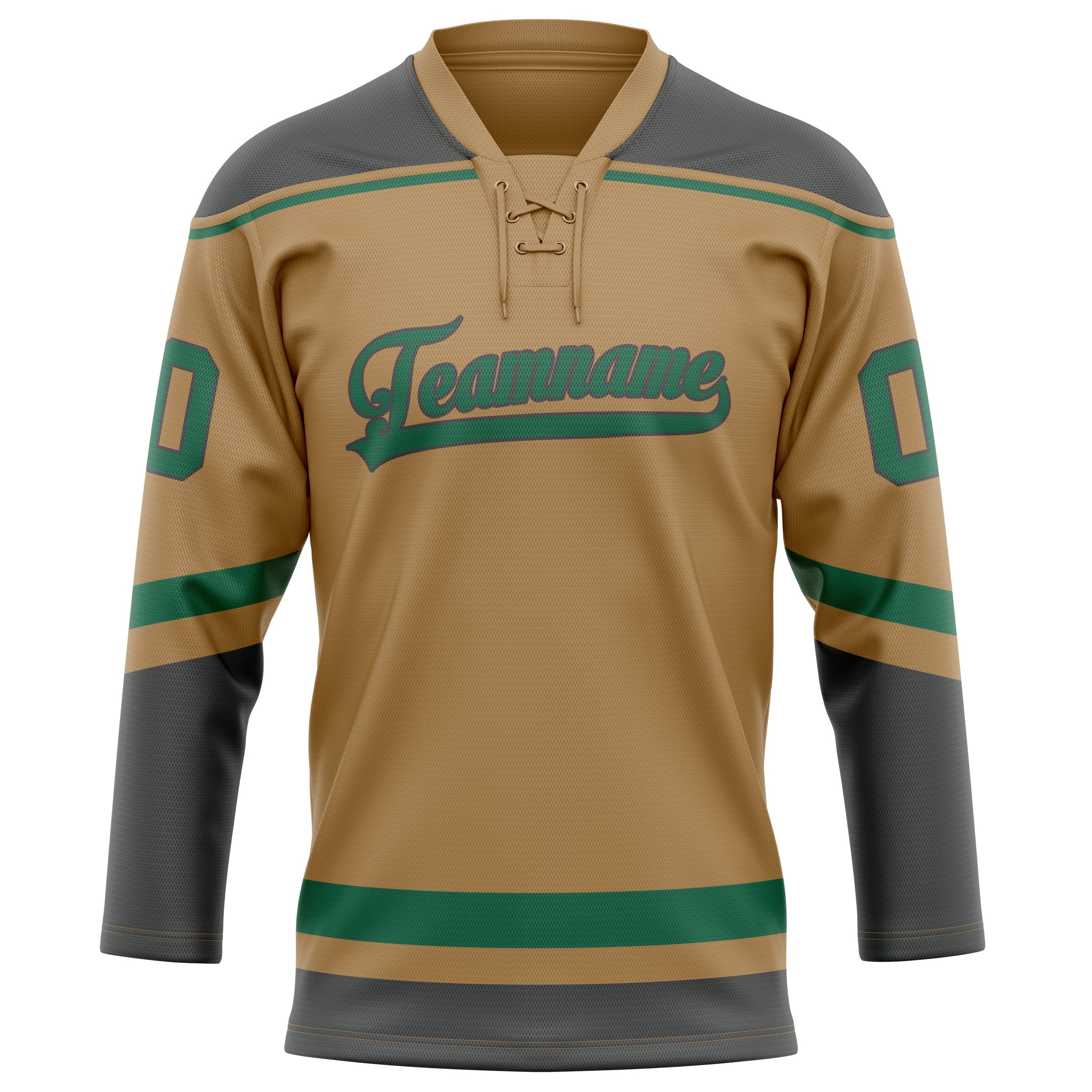 Custom Old Gold Gray Solid Colour Hockey Jersey