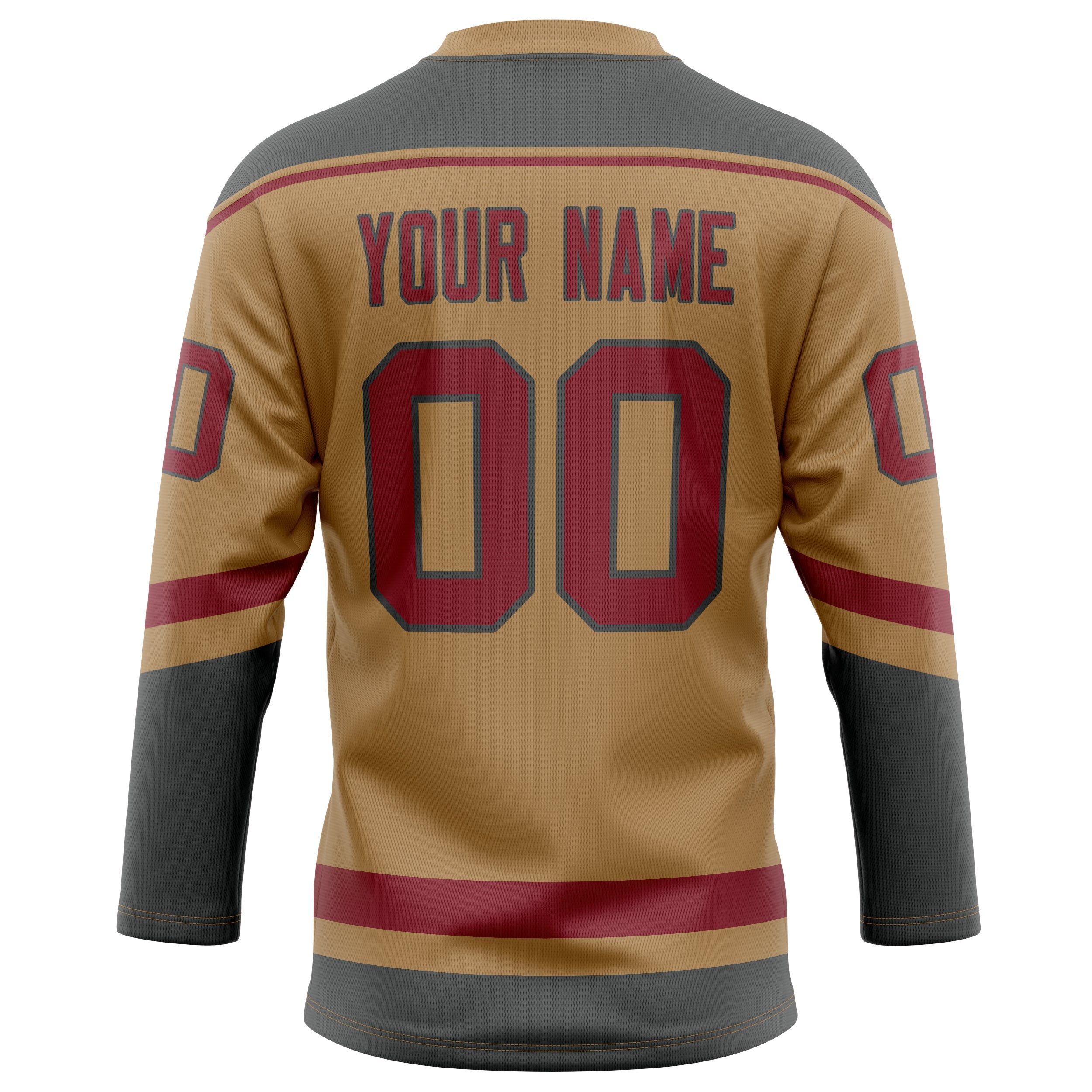 Custom Old Gold Crimson Solid Colour Hockey Jersey