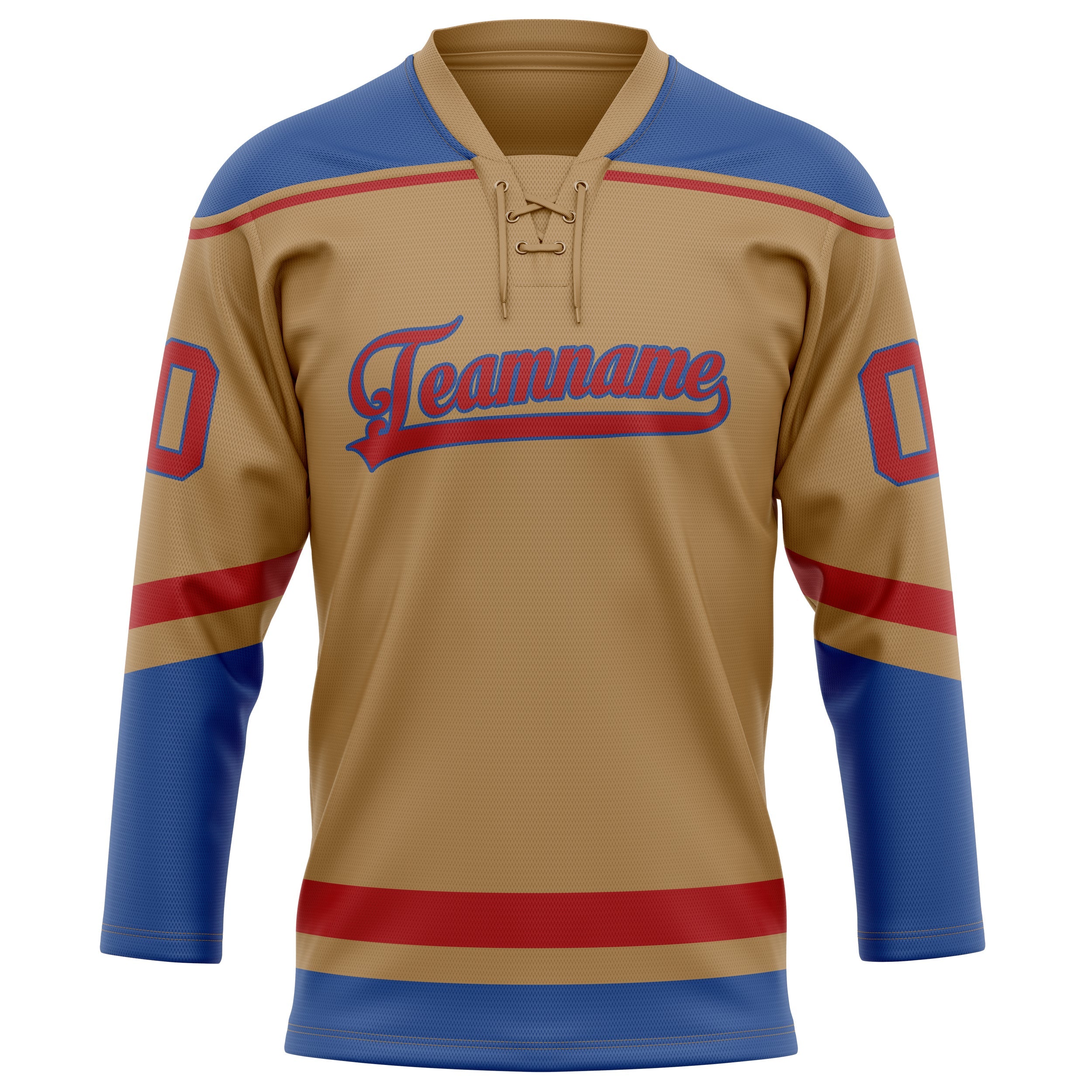 Custom Old Gold Royal Solid Colour Hockey Jersey