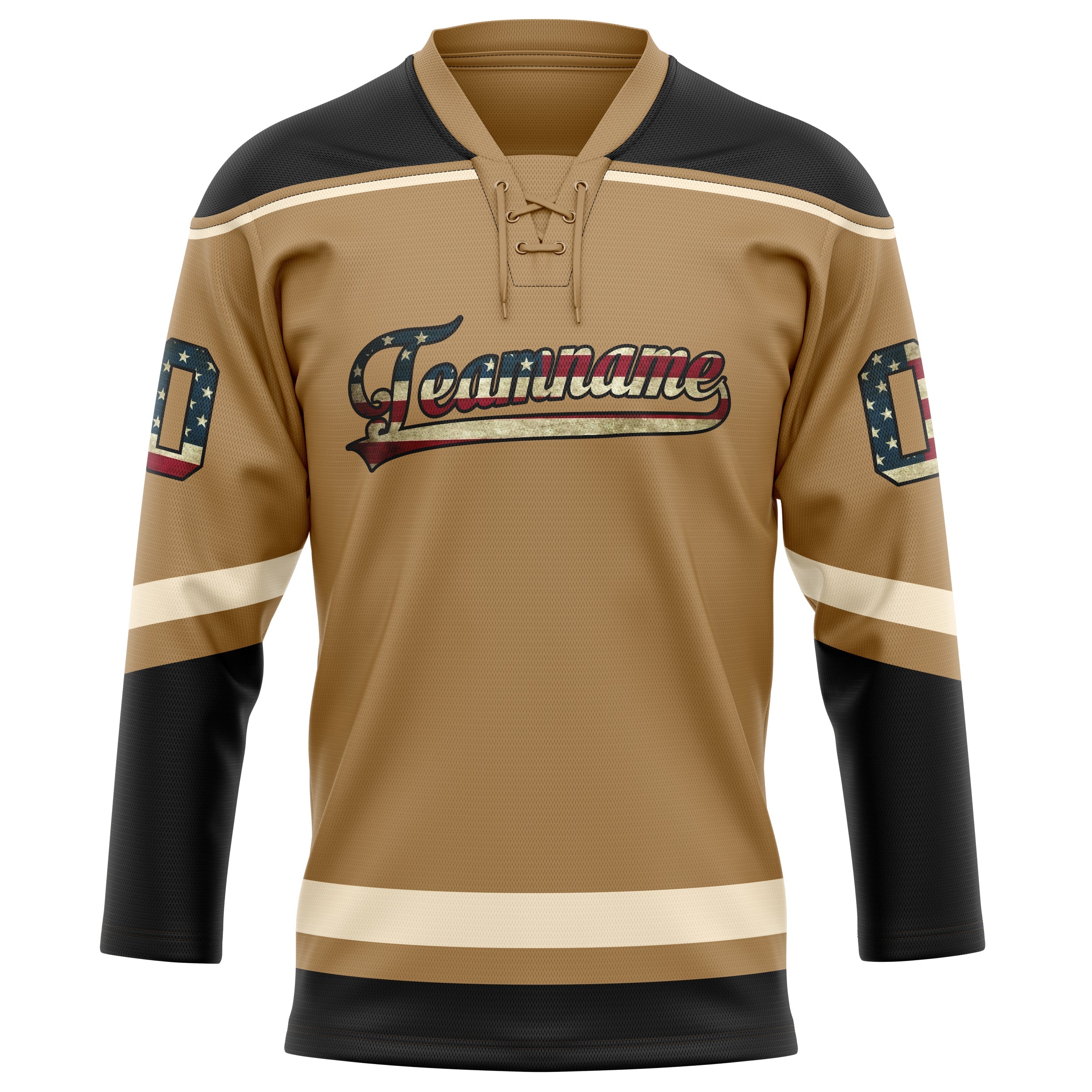 Custom Old Gold Cream Solid Colour Hockey Jersey