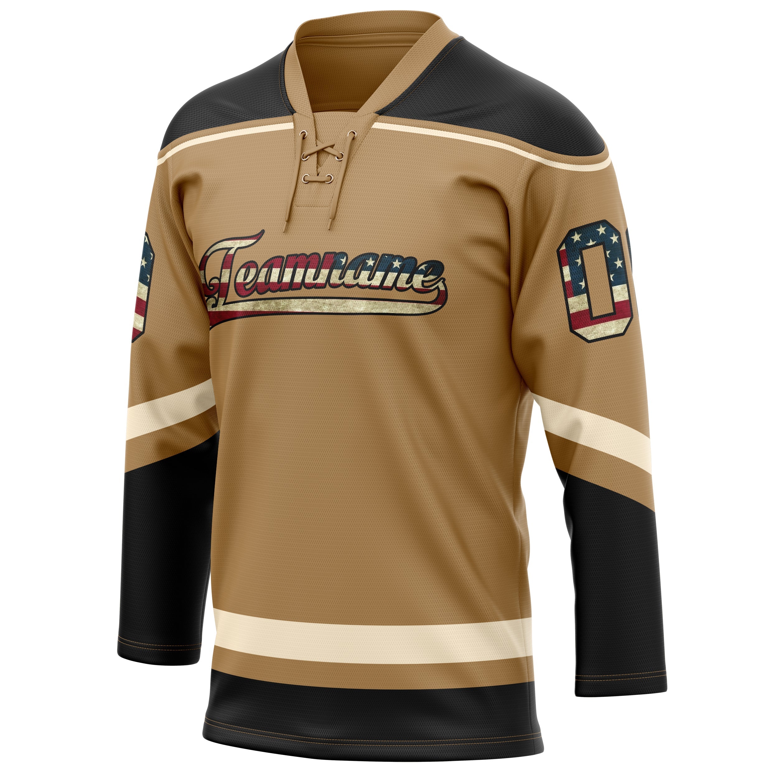 Custom Old Gold Cream Solid Colour Hockey Jersey