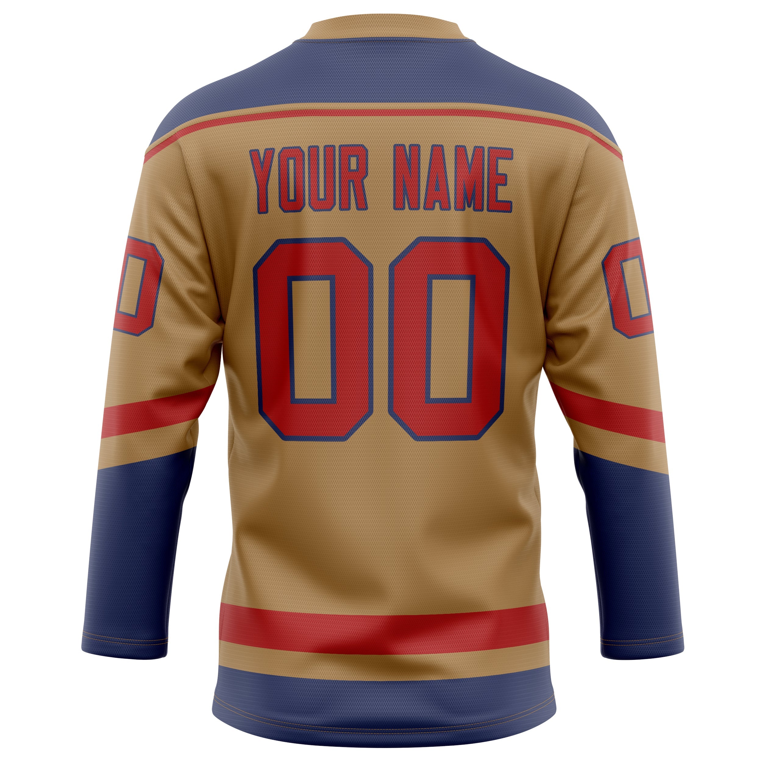 Custom Old Gold Navy Solid Colour Hockey Jersey