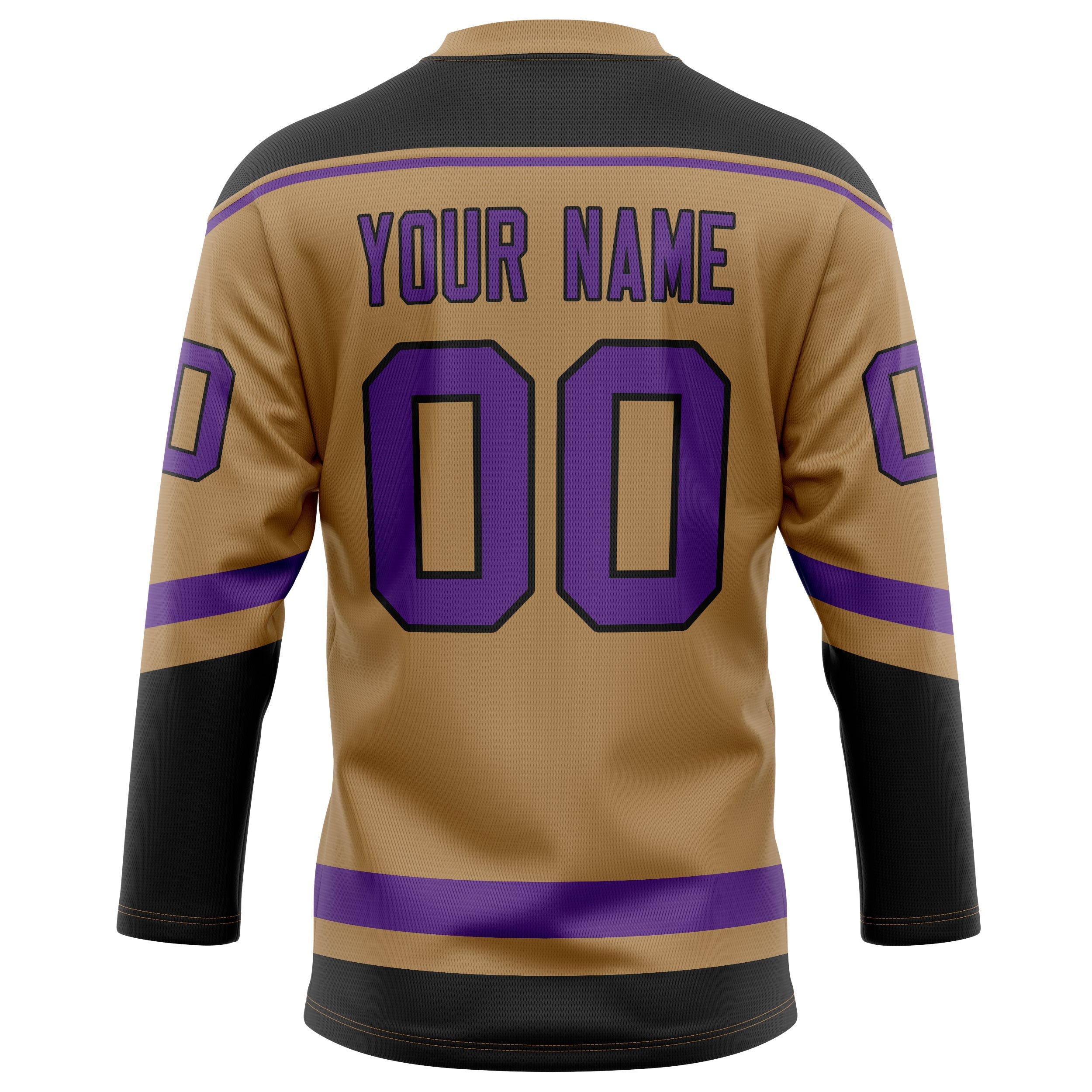 Custom Old Gold Purple Solid Colour Hockey Jersey