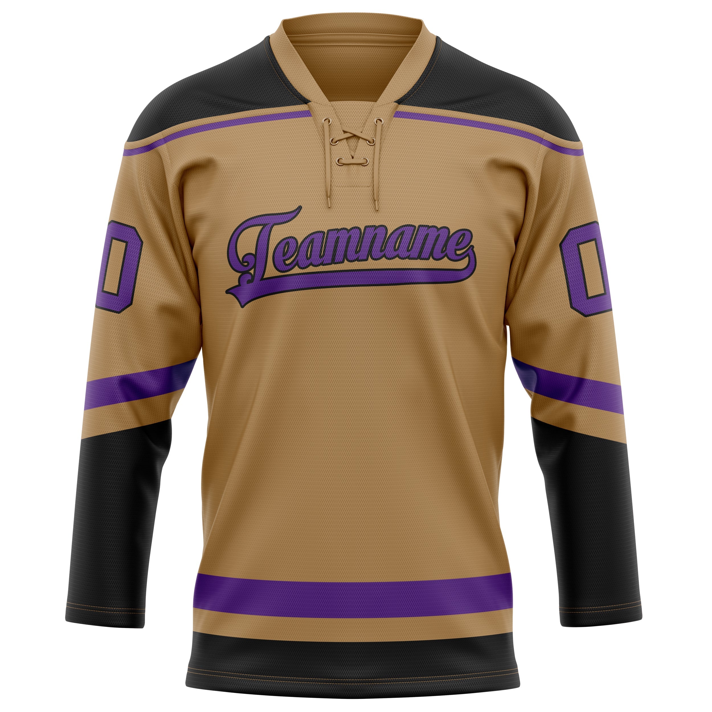 Custom Old Gold Purple Solid Colour Hockey Jersey
