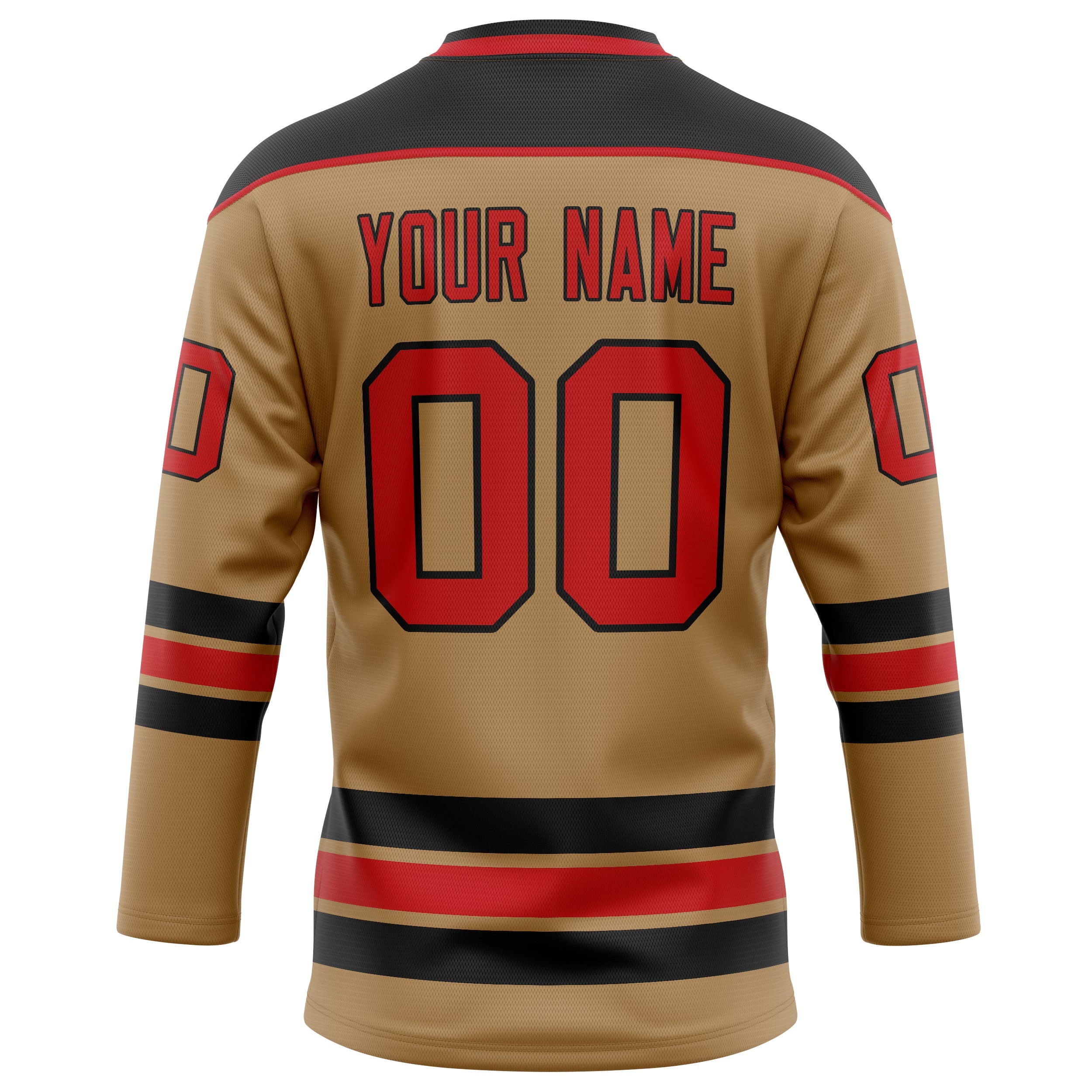 Custom Old Gold Red Solid Colour Hockey Jersey
