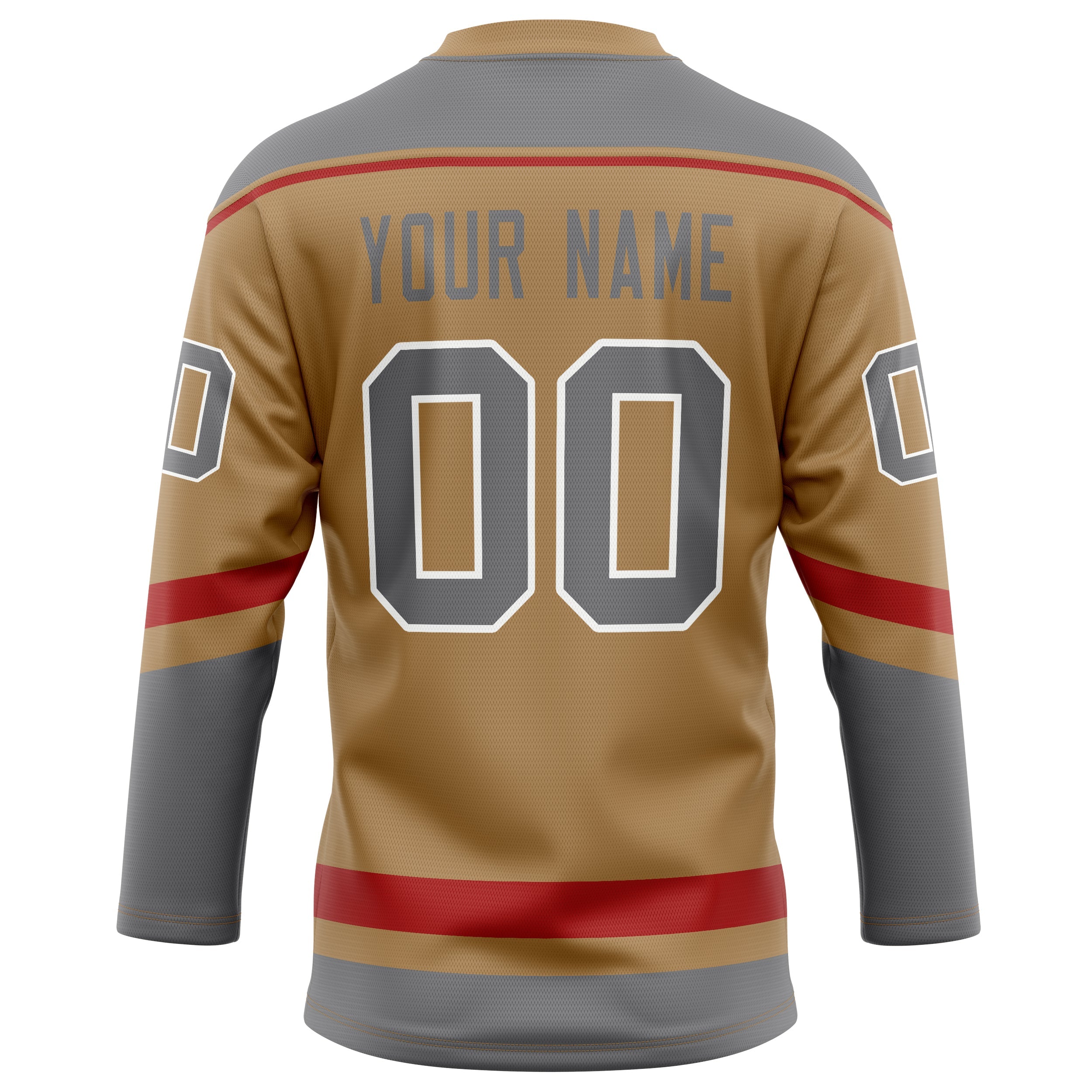 Custom Old Gold Gray Solid Colour Hockey Jersey