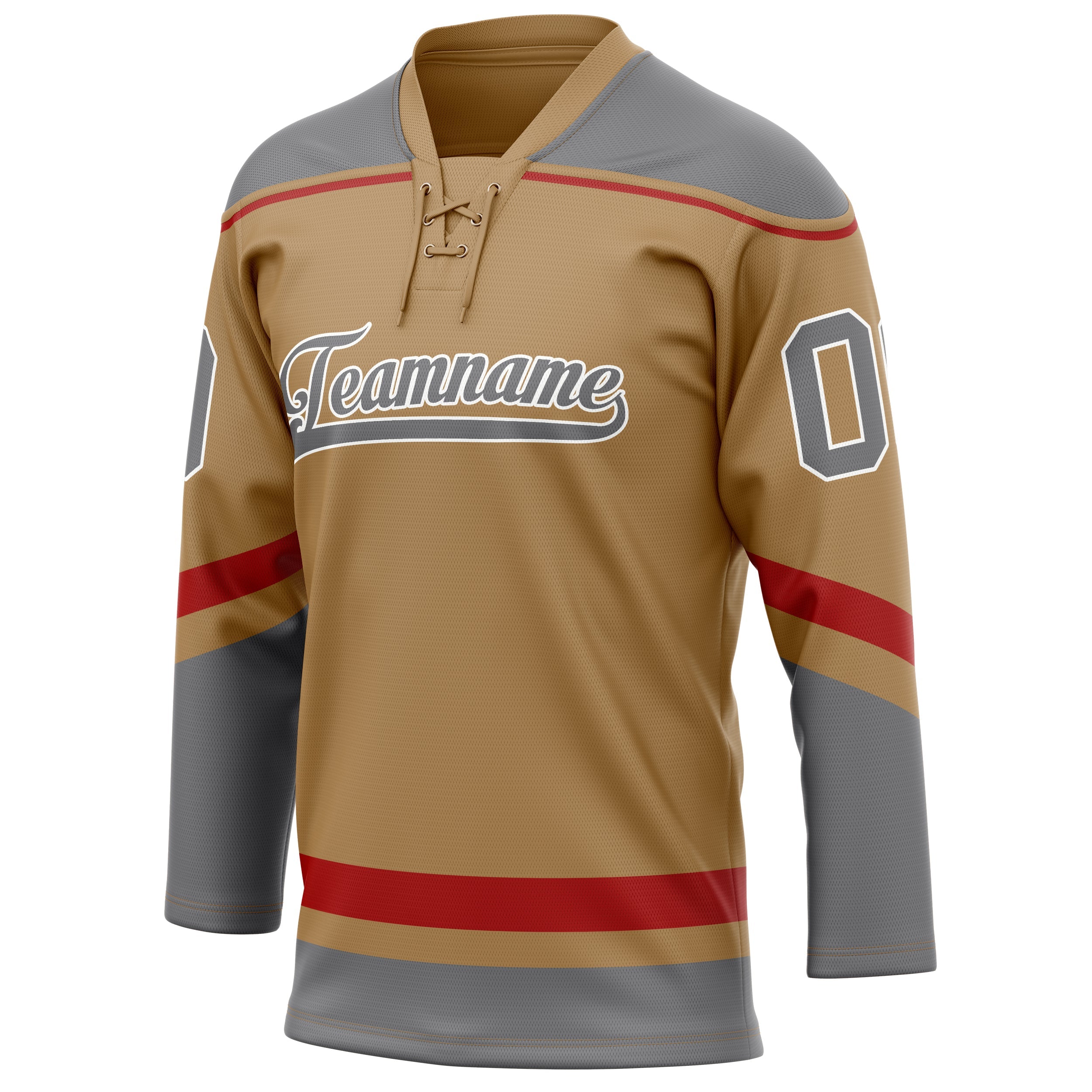 Custom Old Gold Gray Solid Colour Hockey Jersey