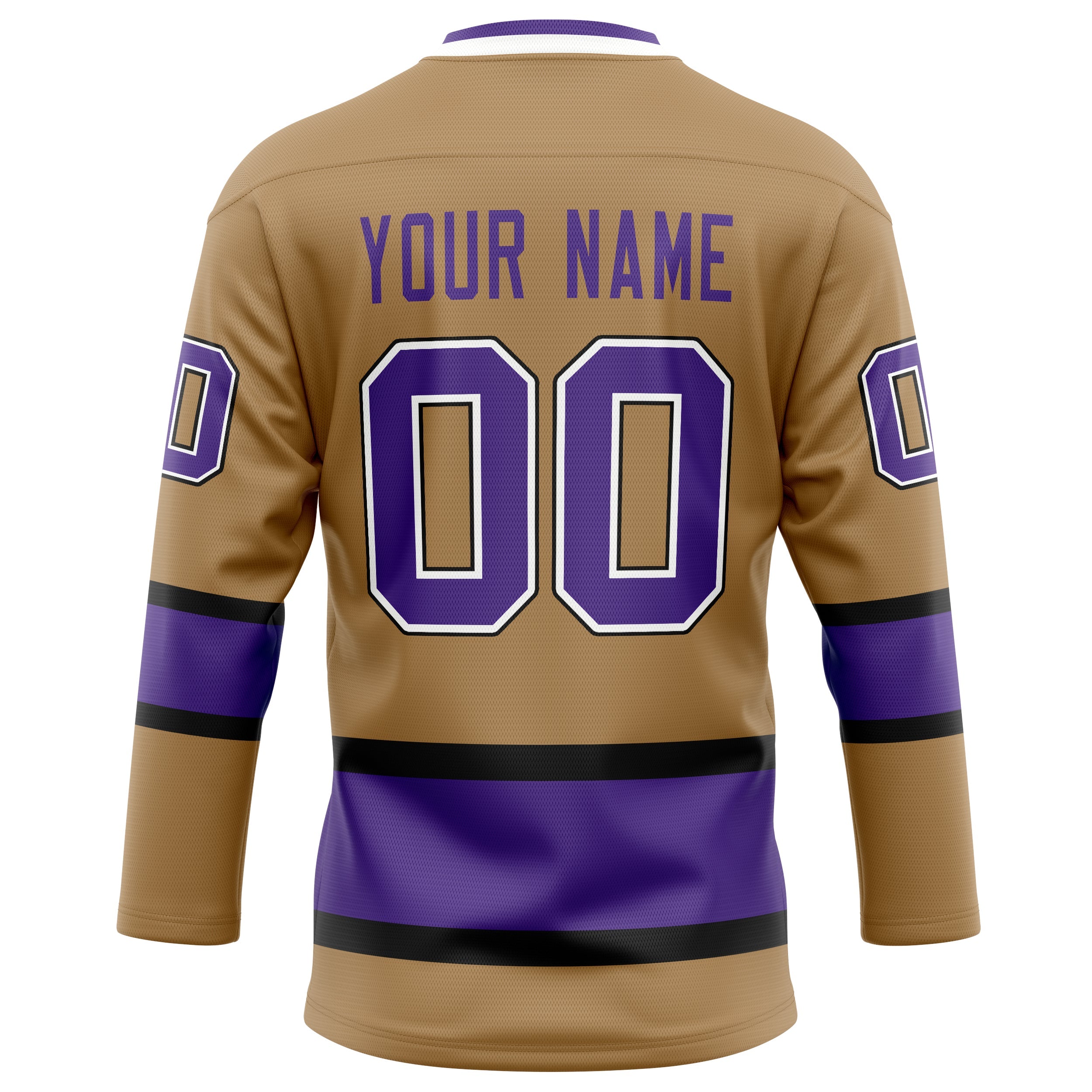Custom Old Gold Purple Solid Colour Hockey Jersey