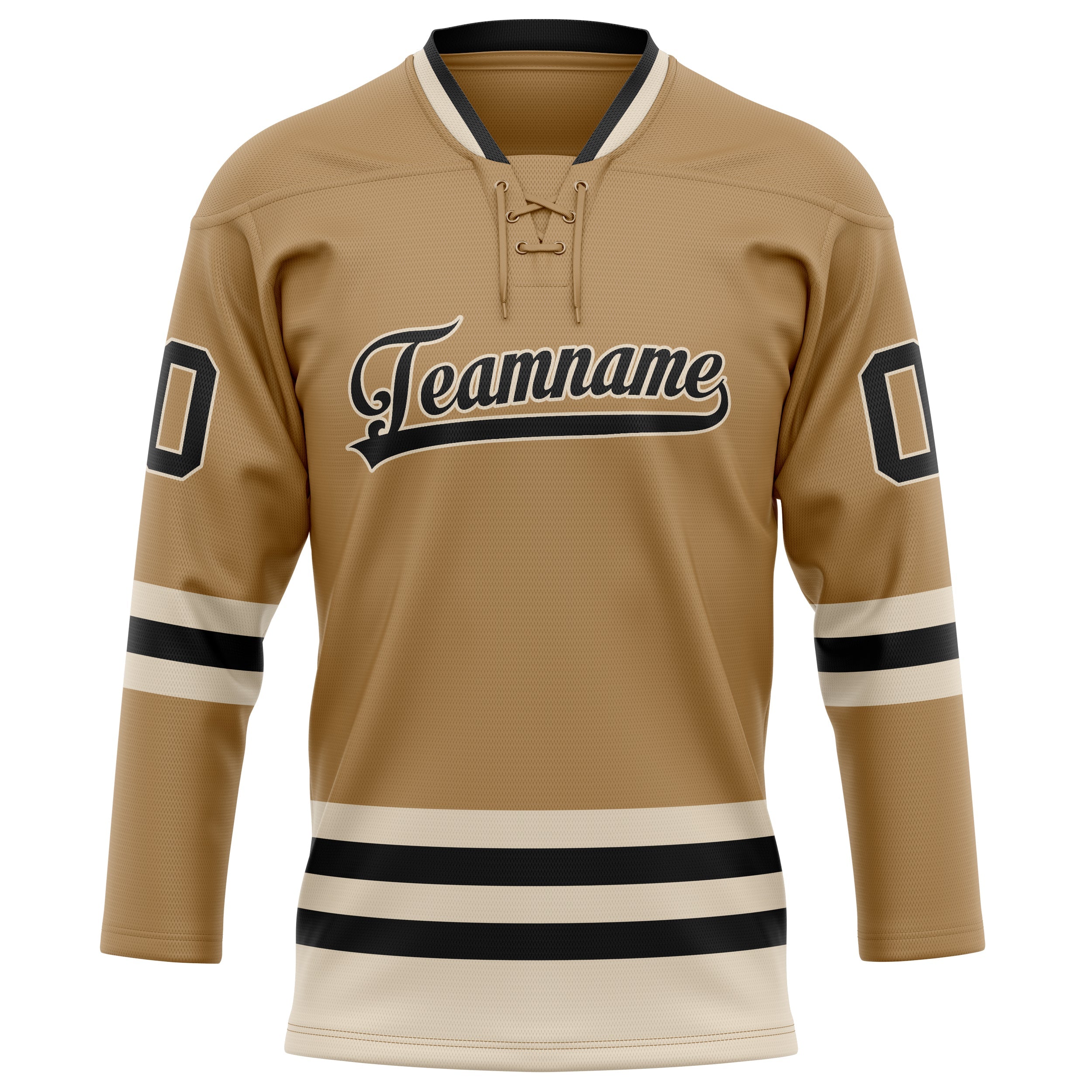 Custom Old Gold Cream Solid Colour Hockey Jersey