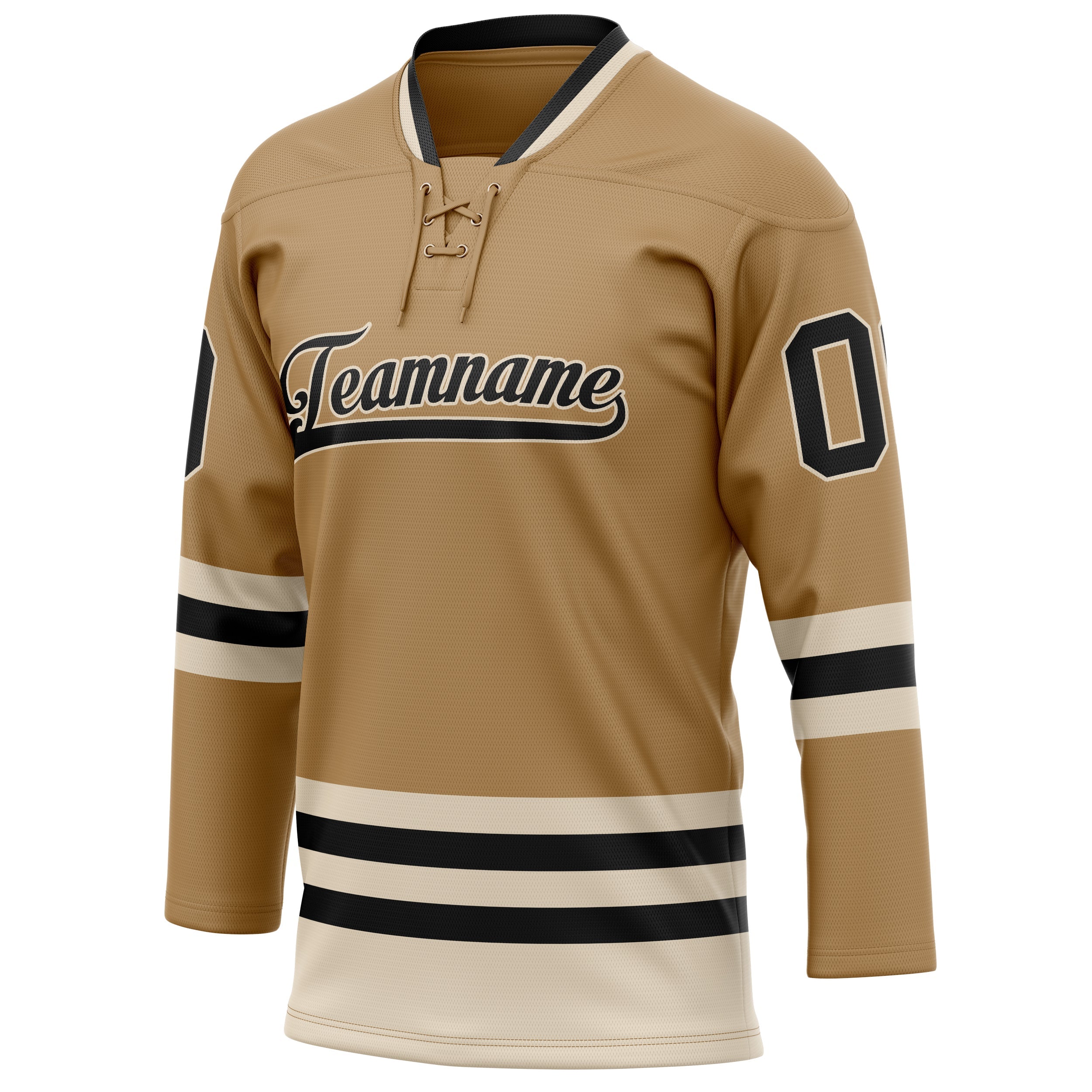 Custom Old Gold Cream Solid Colour Hockey Jersey