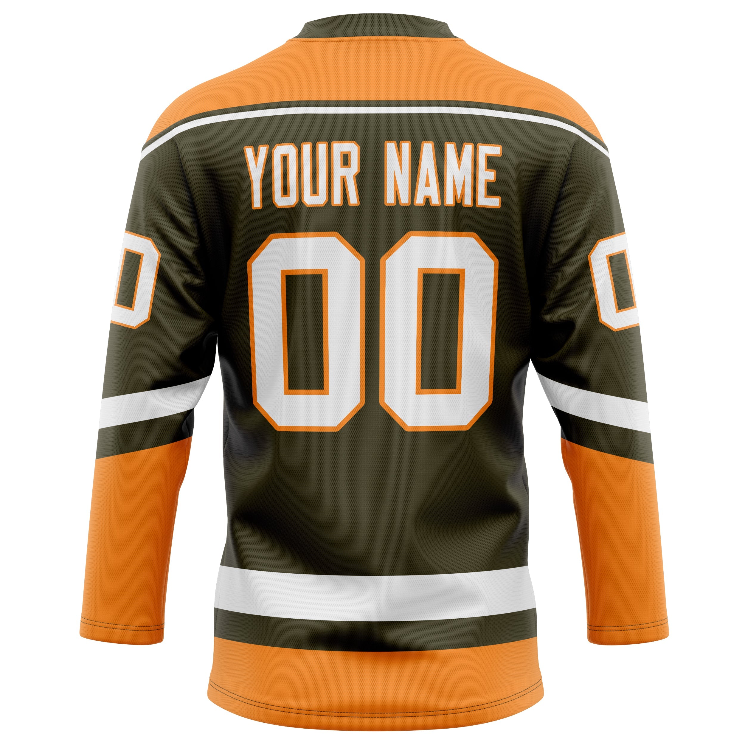 Custom Olive Orange Solid Colour Hockey Jersey