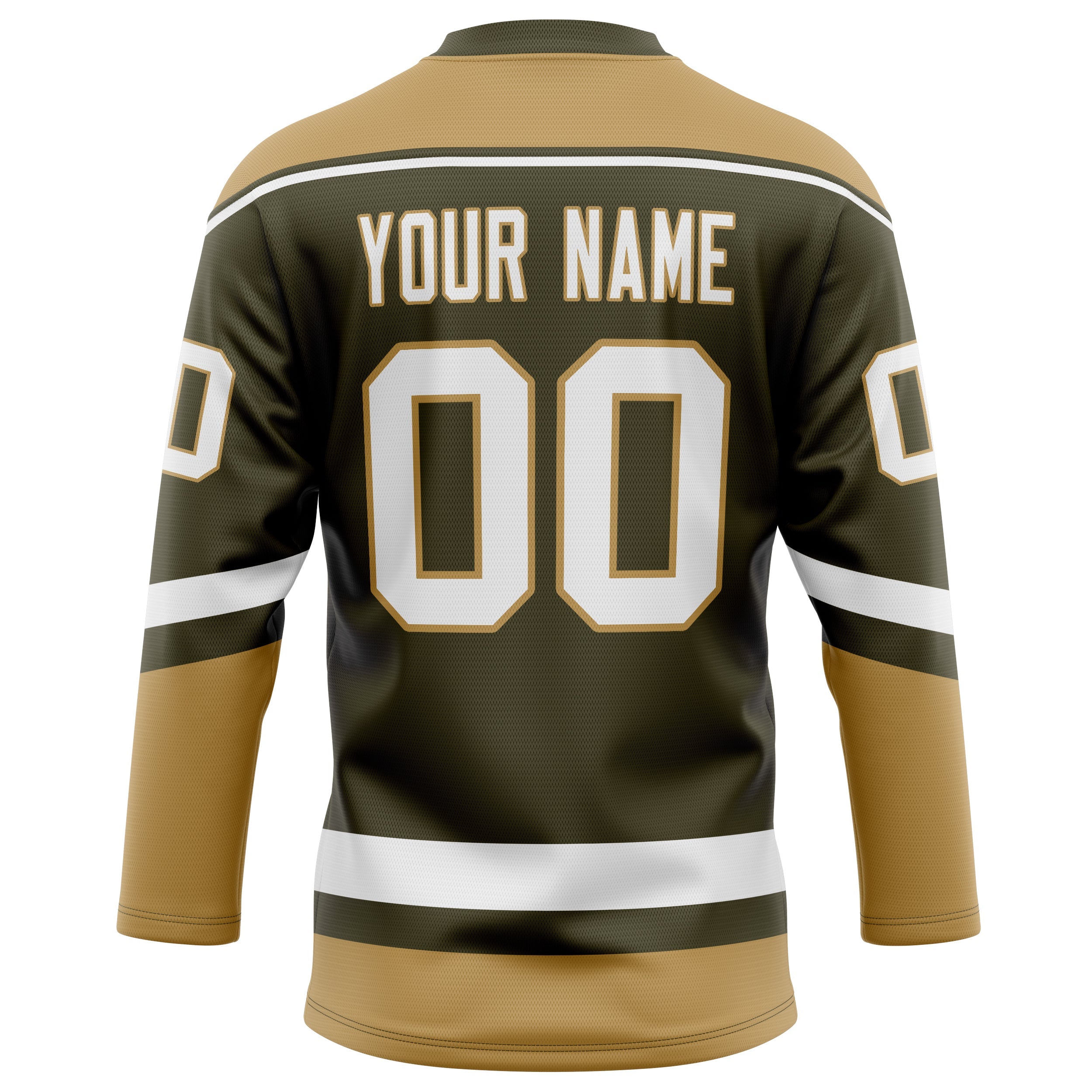 Custom Olive Old Gold Solid Colour Hockey Jersey
